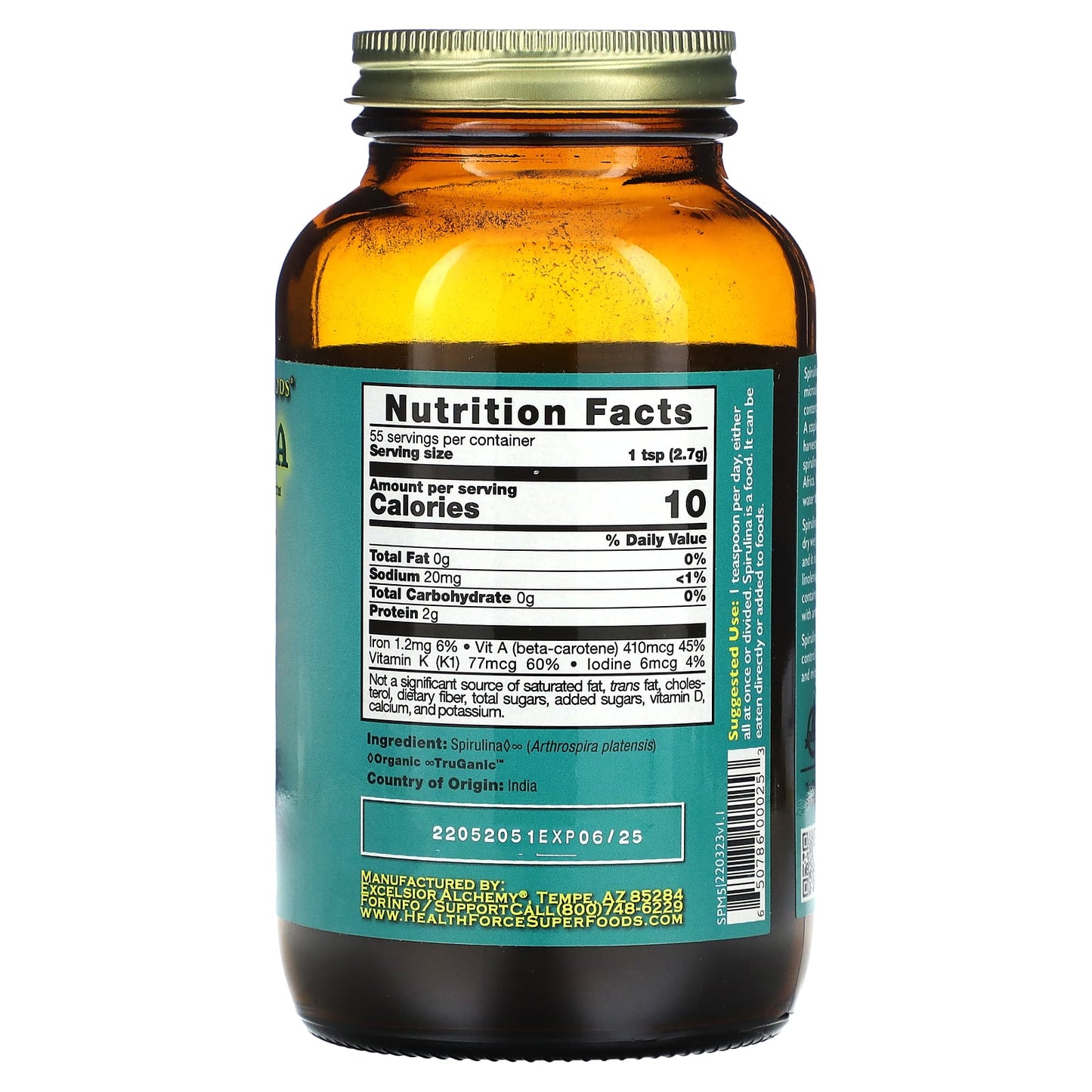Spirulina Manna Superfood by HealthForce - 5.25 oz (149g) - Image 2