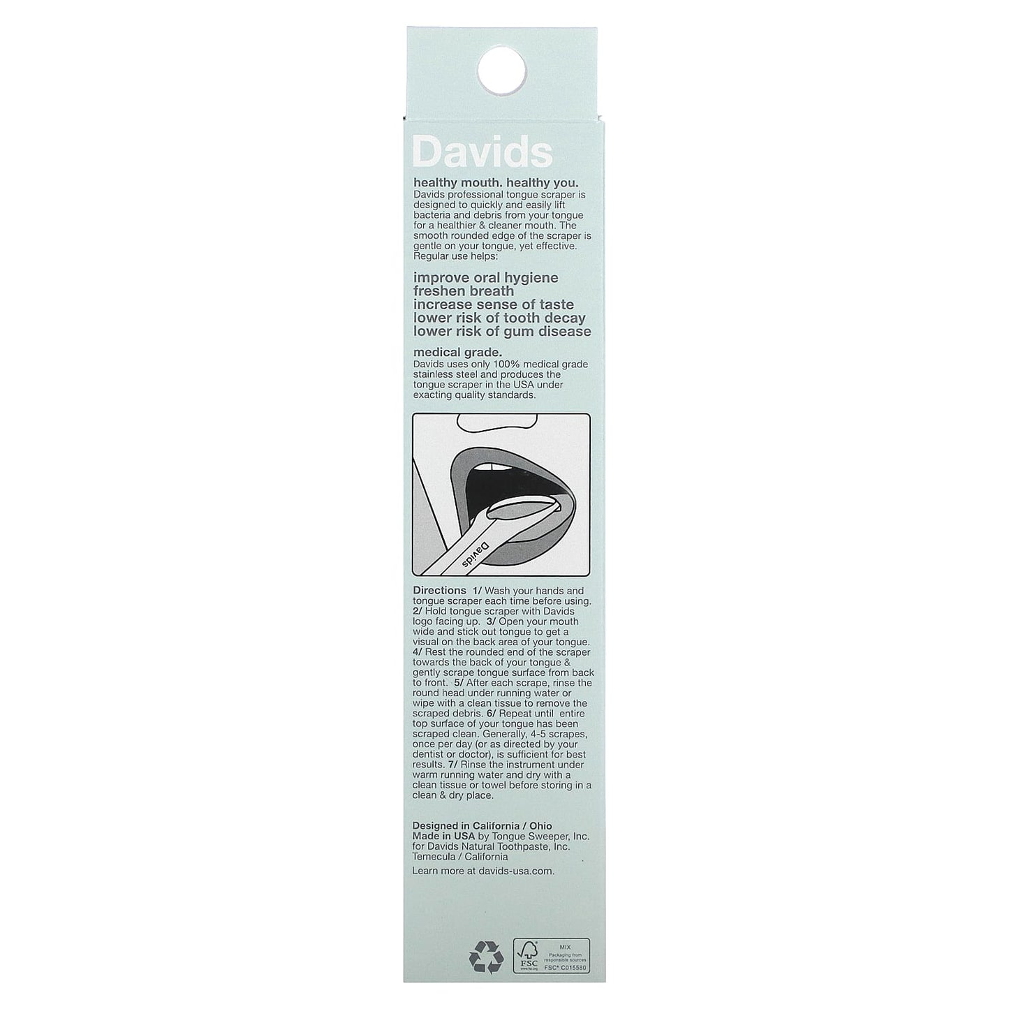 Davids Professional Tongue Scraper for Fresh Breath & Healthy Mouth - Image 2