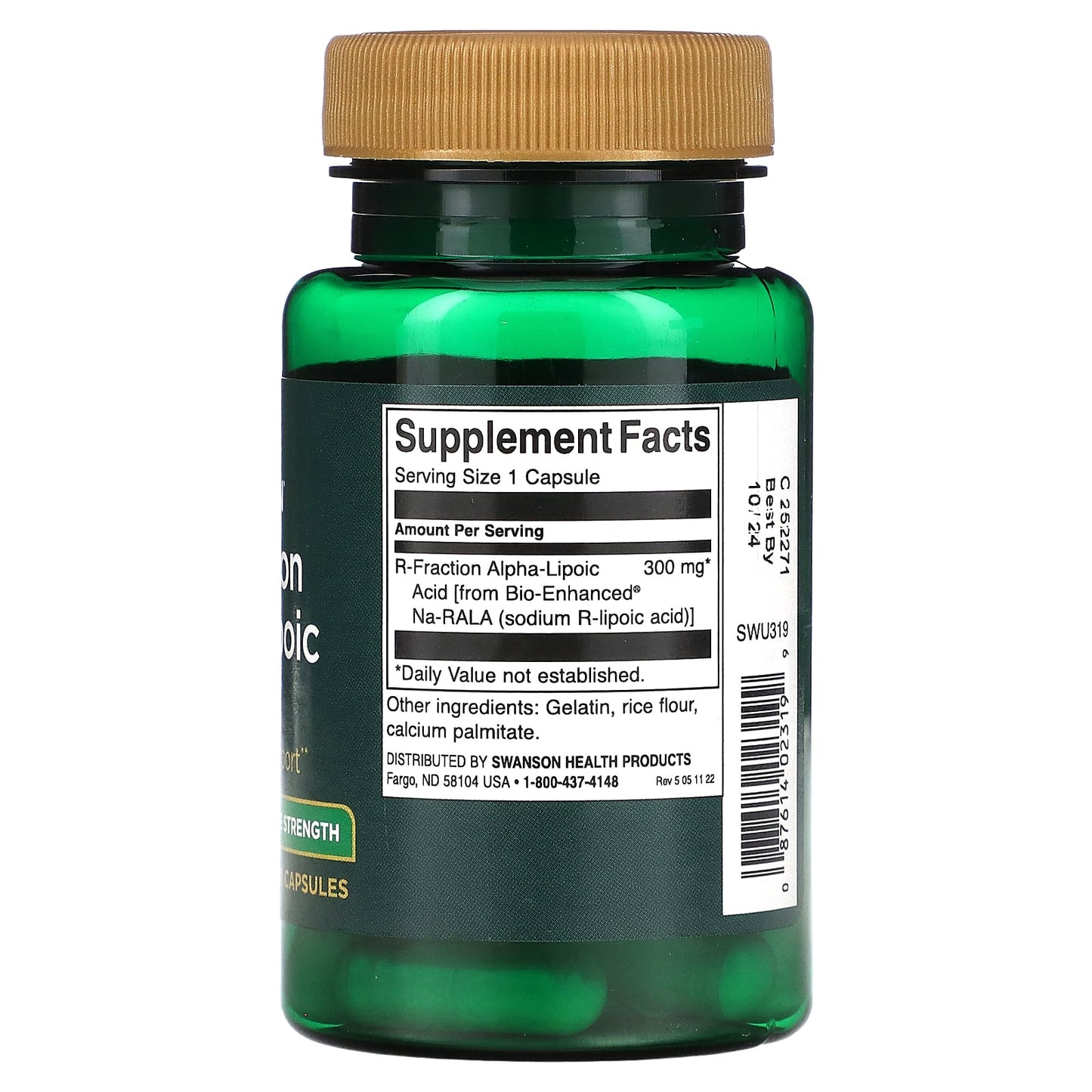 Swanson, R-Fraction Alpha Lipoic Acid, Triple Strength, 300 mg, 30 Capsules - Image 2