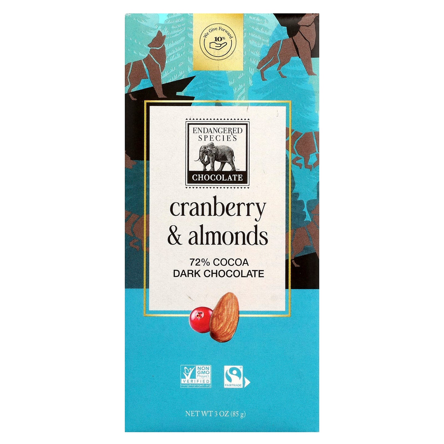 Dark Chocolate Bars with Cranberries & Almonds, 72% Cocoa - Image 1