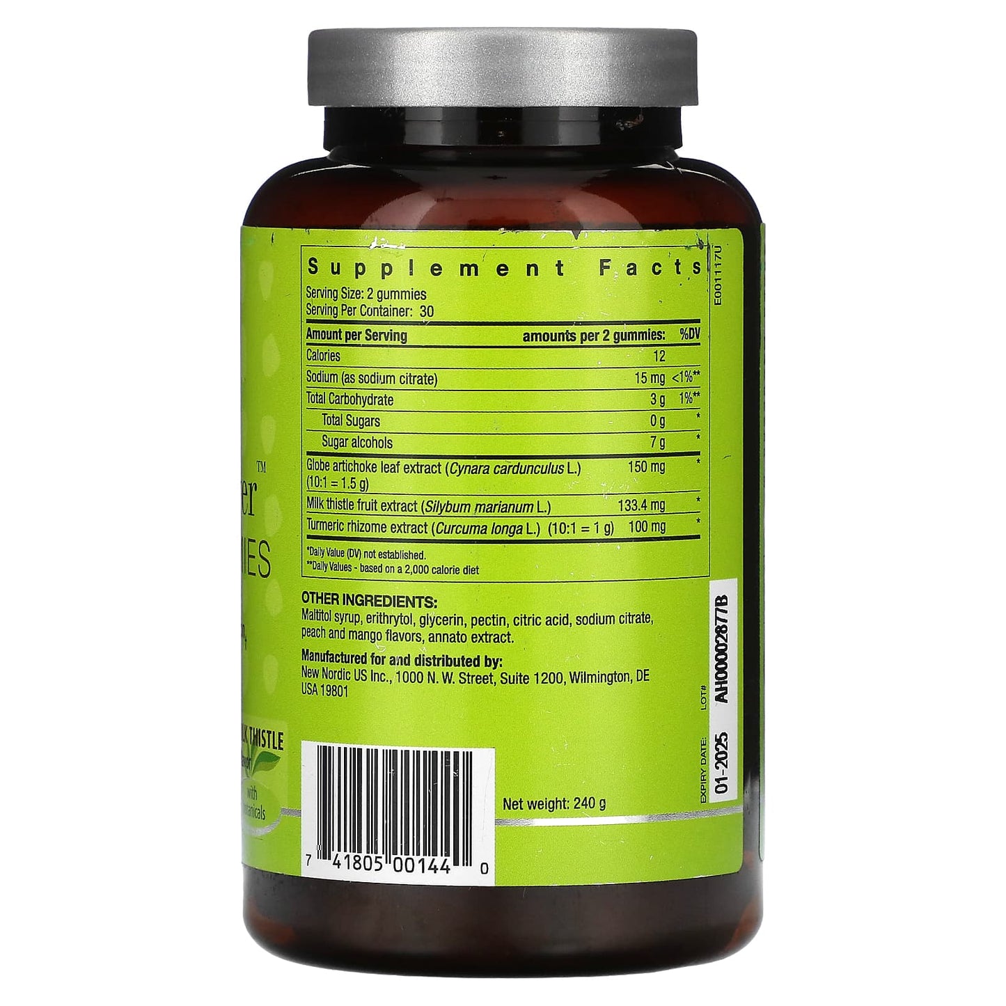 New Nordic, Active Liver™ Vegan Gummies, Peach and Mango, 60 Gummies - Image 2