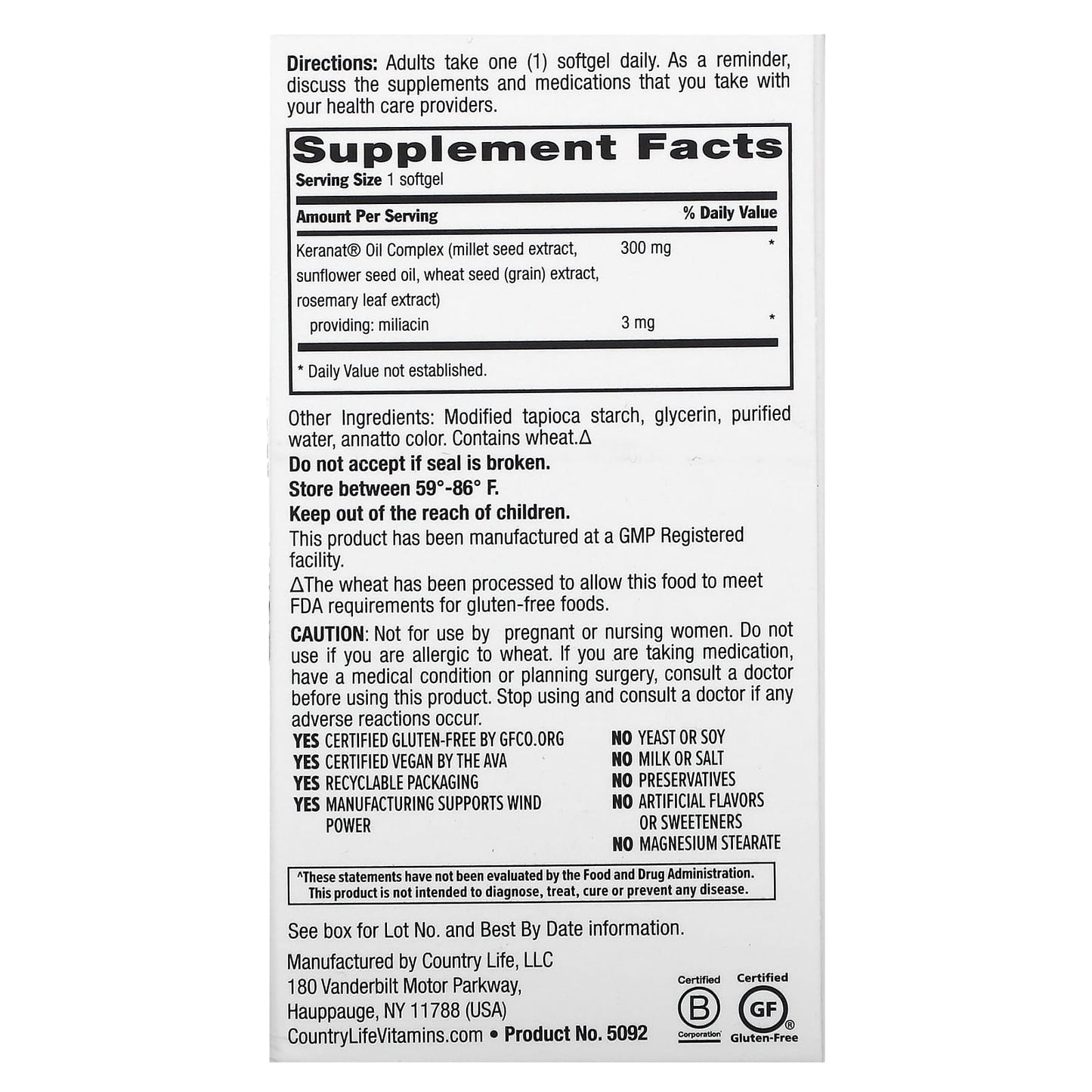 Country Life, Maxi-Hair & Scalp Rescue, Clinical Strength, 30 Vegan Softgels