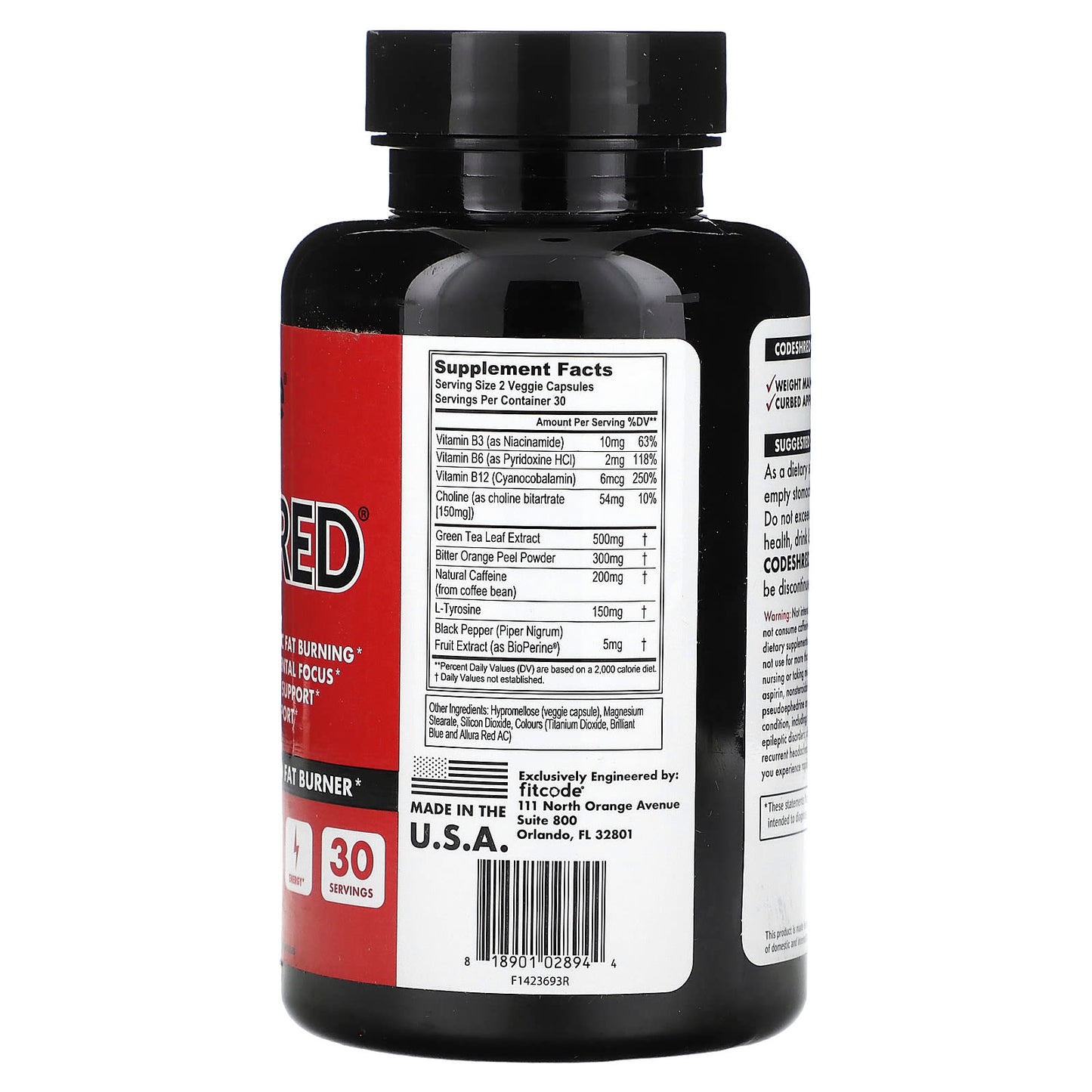 FitCode CodeShred Thermogenic Fat Burner & Metabolism Support - Image 2