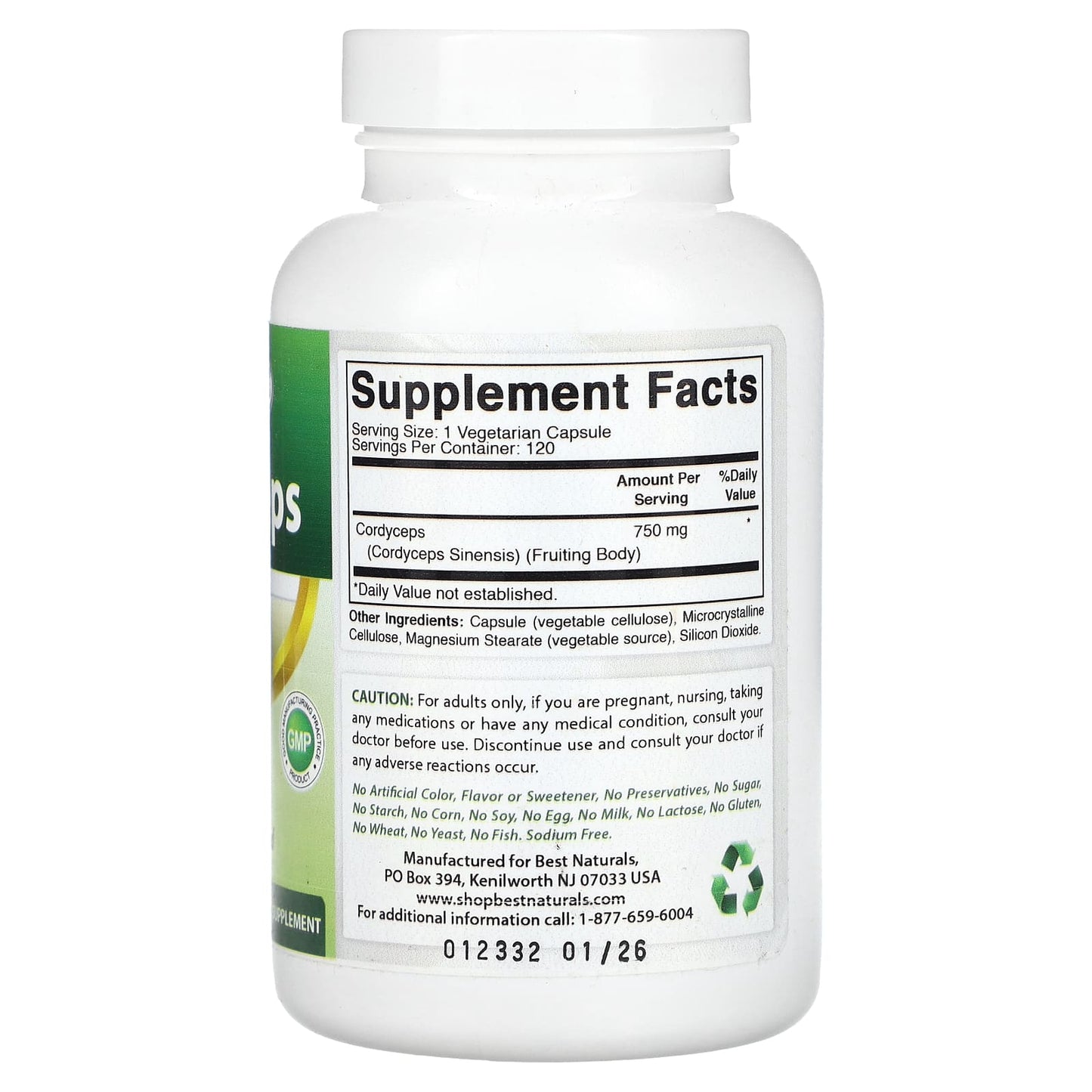 Cordyceps Supplement for Energy and Immunity - 120 Capsules - Image 2