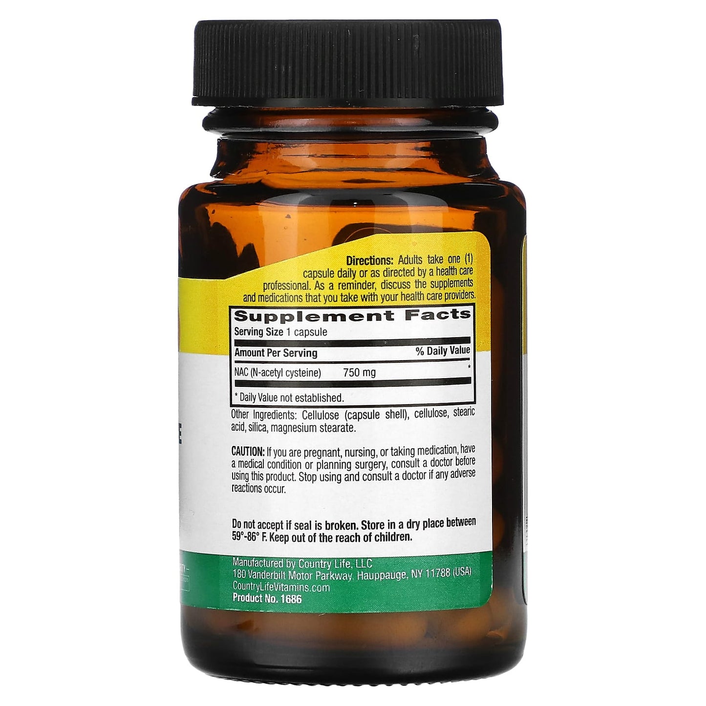 Country Life NAC 750mg, 30 Vegan Capsules for Liver & Lung Support - Image 2