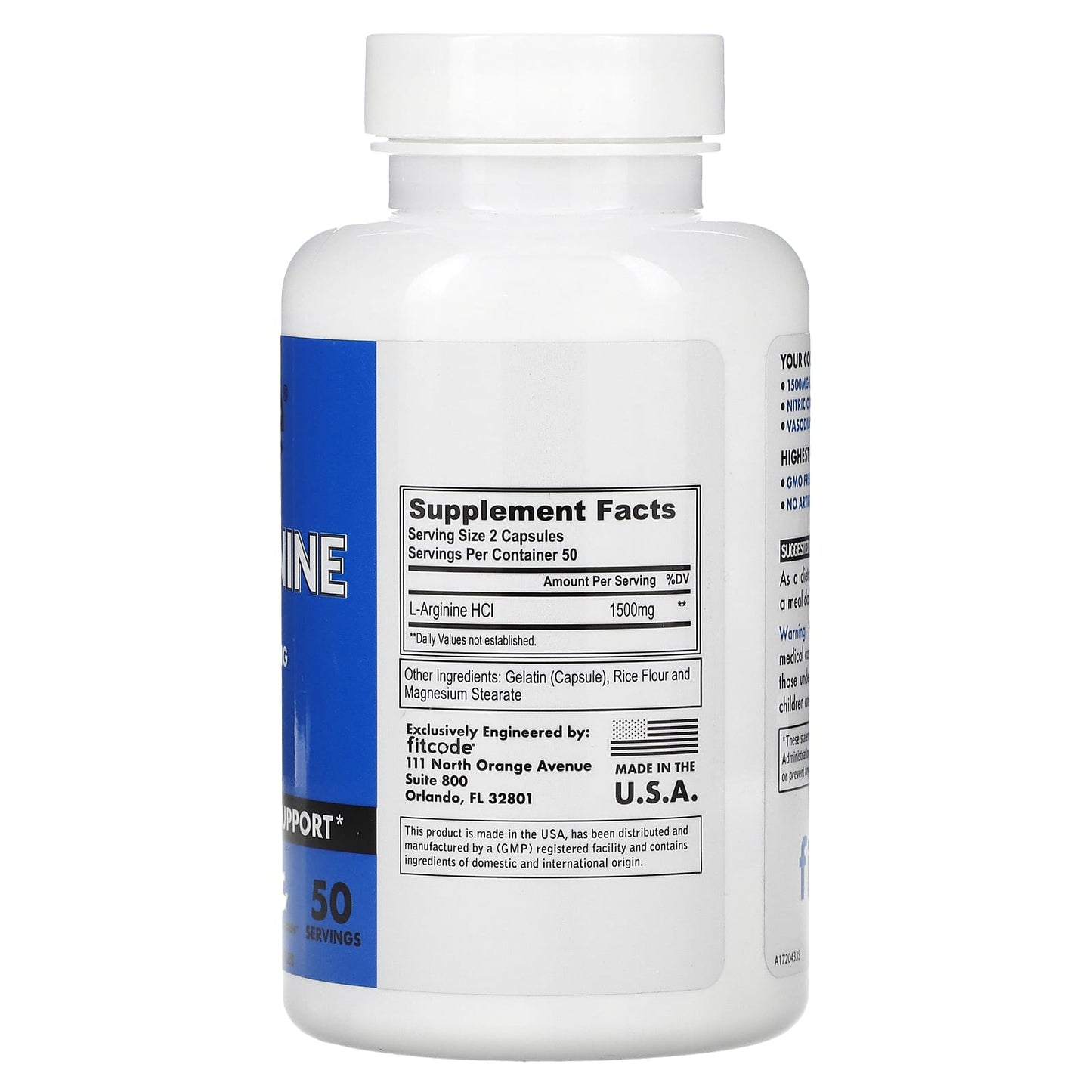 <span>Maximize Endurance & Energy with FITCODE L-Arginine 1500mg 100 Capsules</span> - Image 2