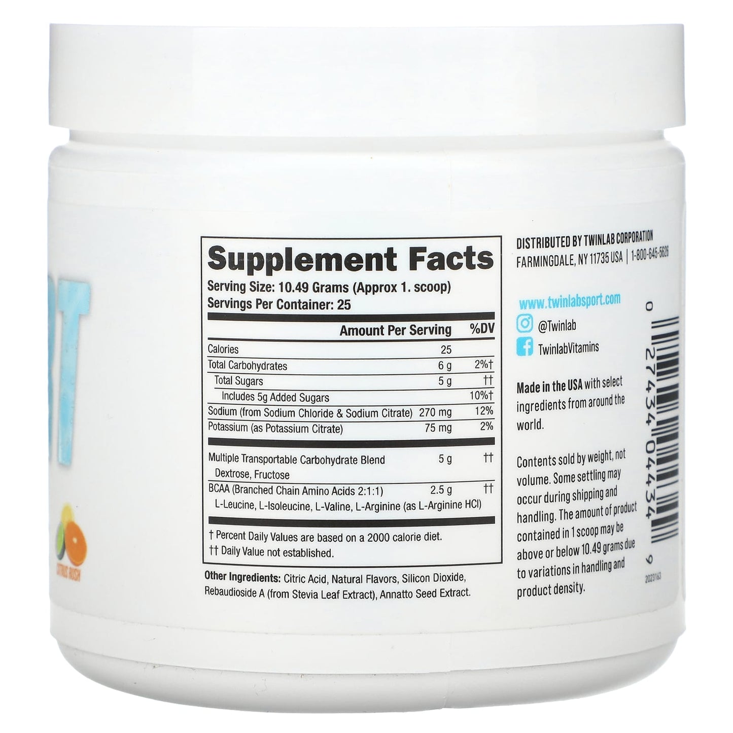 Twinlab, Sport Hydration, Citrus Rush, 9.25 oz (262.25 g) - Image 2