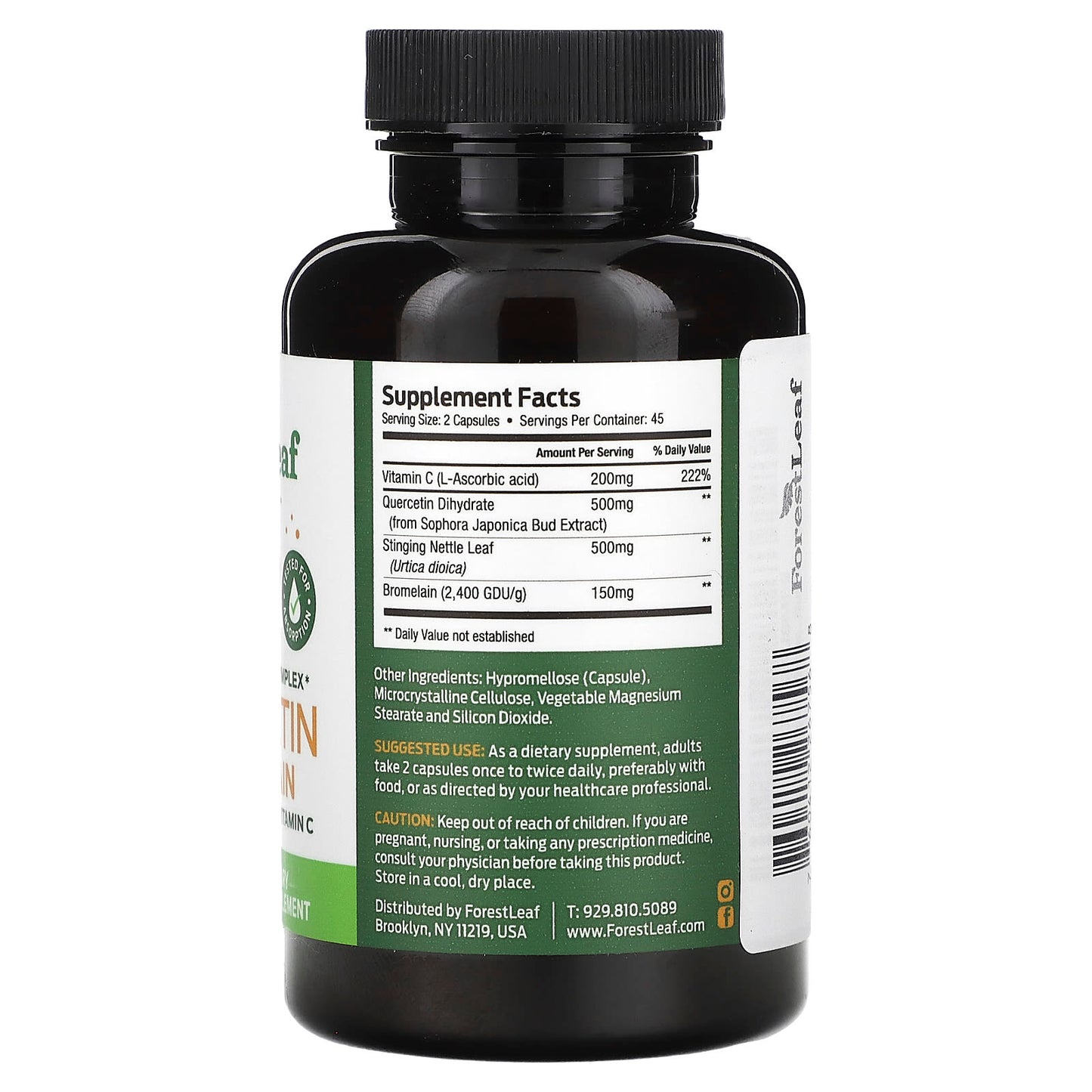 Boost Immune System with Forest Leaf Quercetin & Vitamin C Capsules - Image 2
