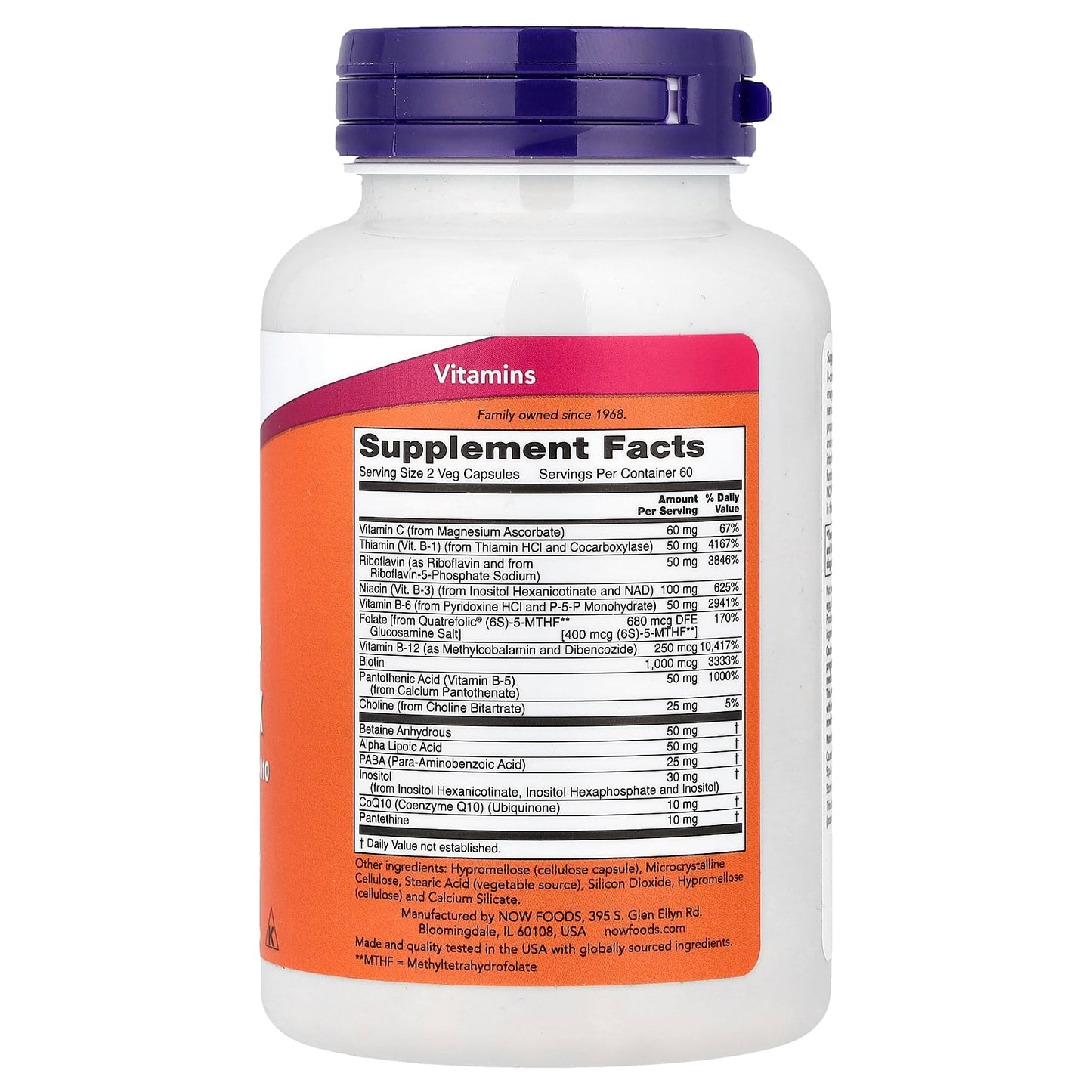 NOW Foods, Coenzyme B-Complex With Alpha Lipoic Acid and CoQ10, 120 Veg Capsules - Image 2