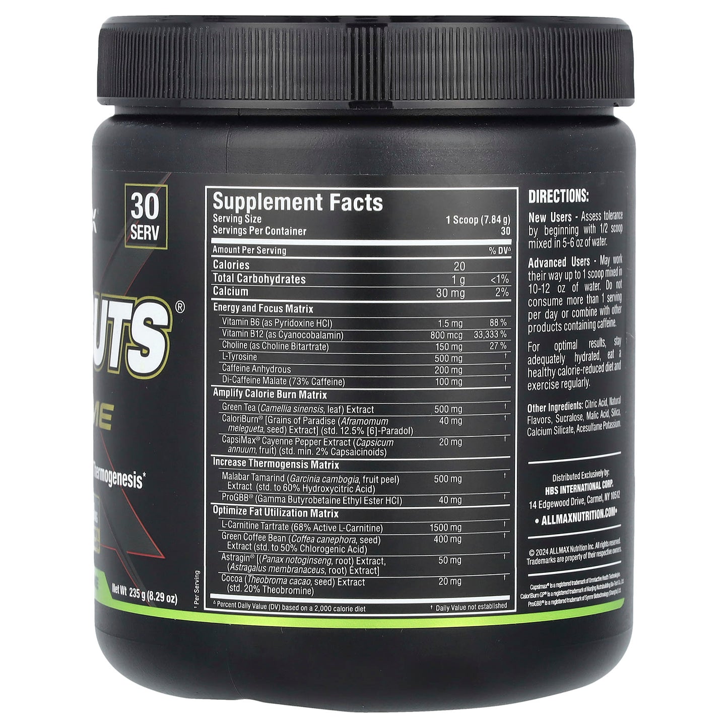 ALLMAX Rapidcuts Xtreme - Lean Lemon Lime, 8.29 oz (235 g) - Enhanced Fat Oxidation - Image 2