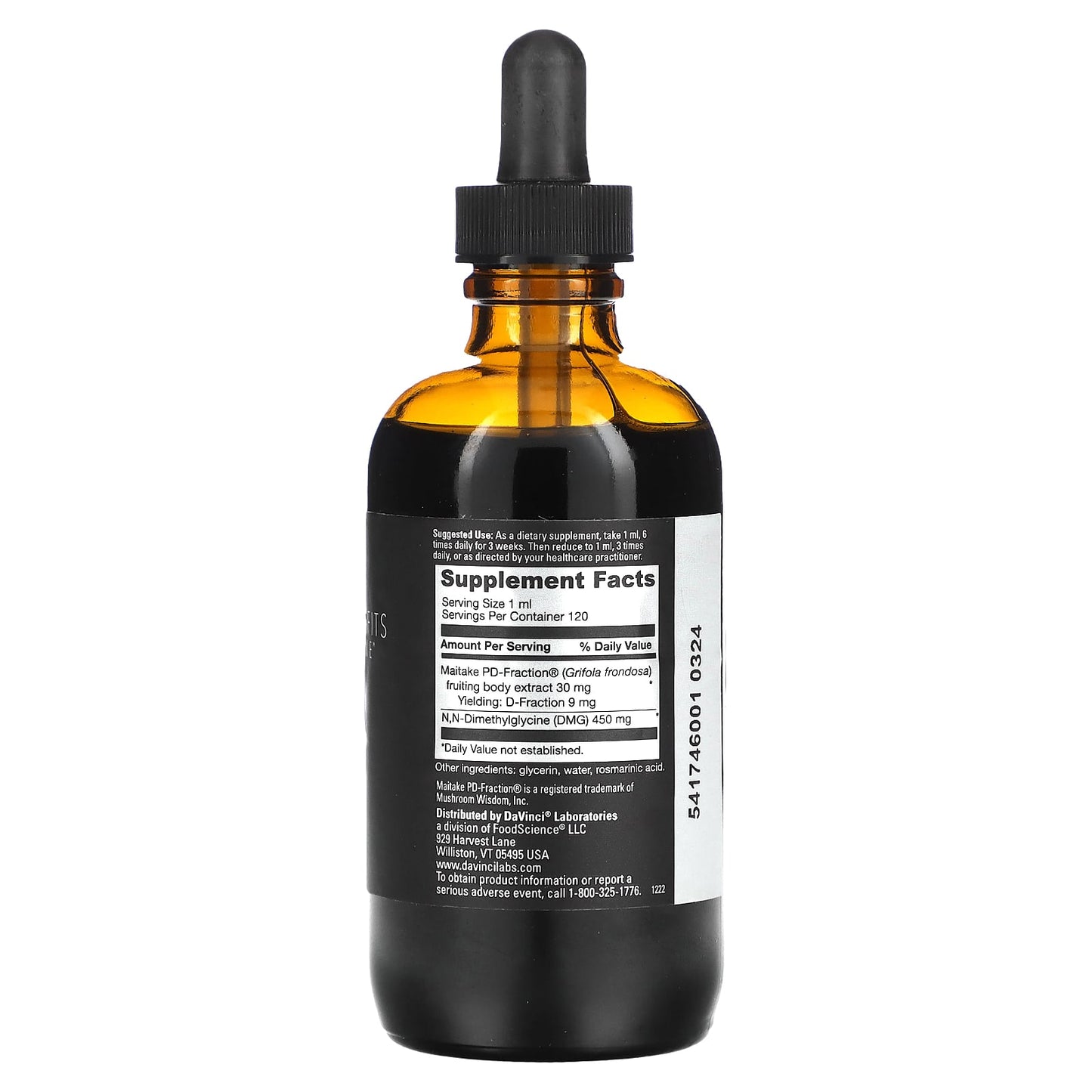 DaVinci Laboratories Maitake-DMG Liquid Immune Support Supplement - Image 2