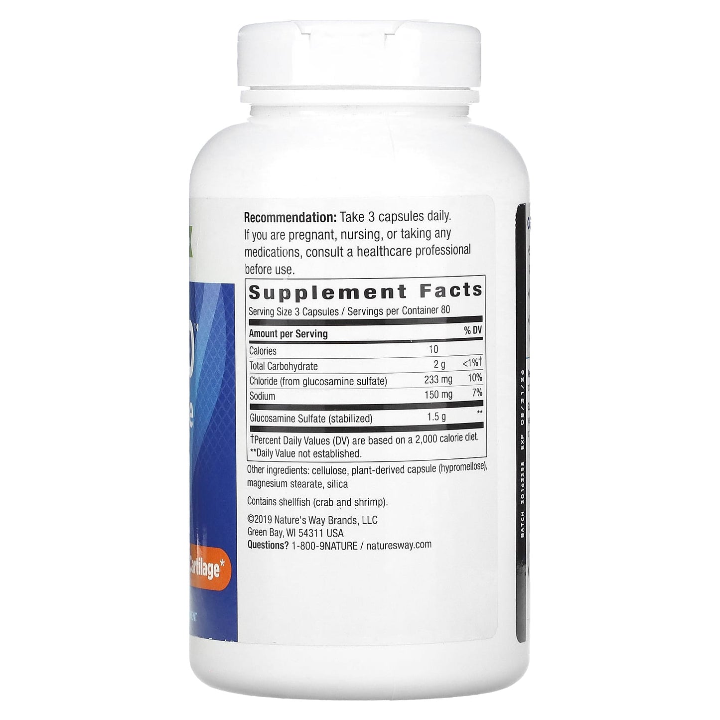 Nature's Way, GS-500 Glucosamine Sulfate, 240 Capsules (0.5 g per Capsule) - Image 2