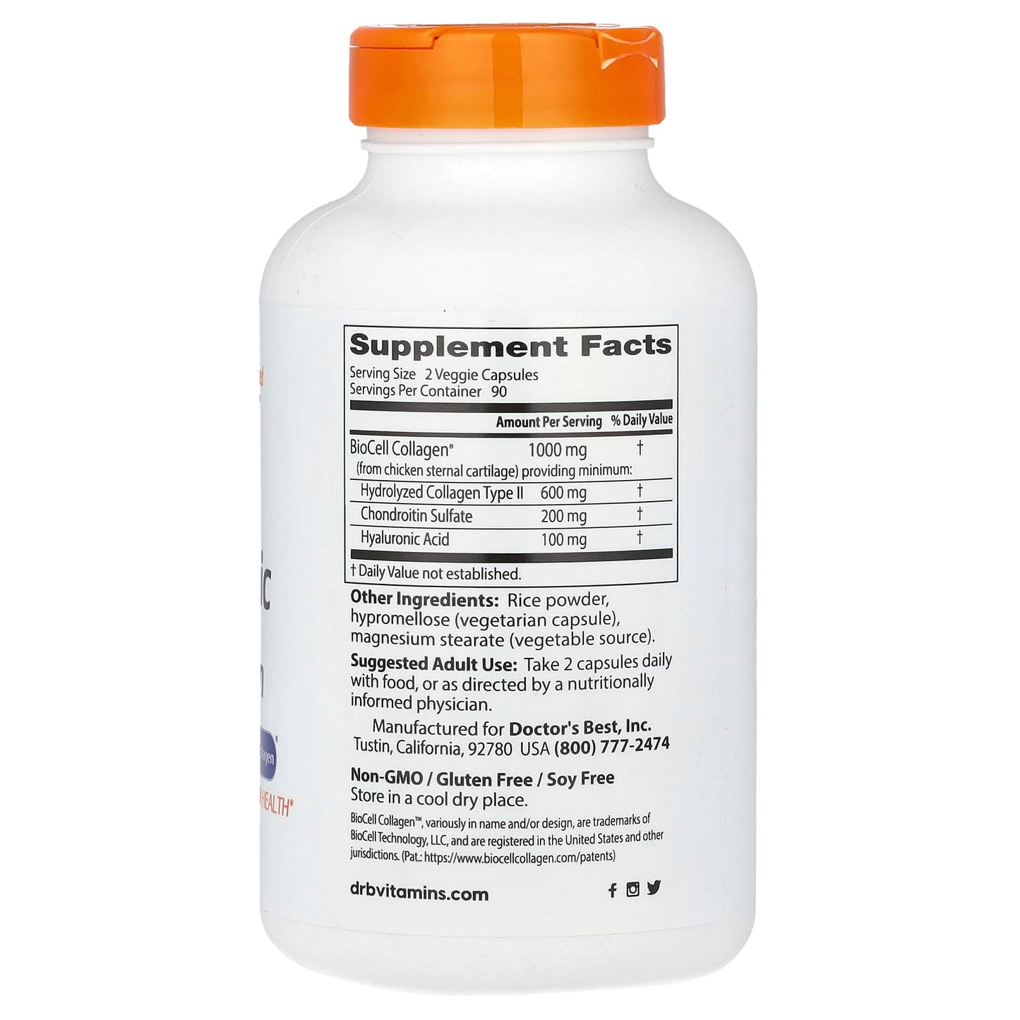 Hyaluronic Acid + Chondroitin Sulfate with BioCell Collagen by Doctor's Best - Image 2