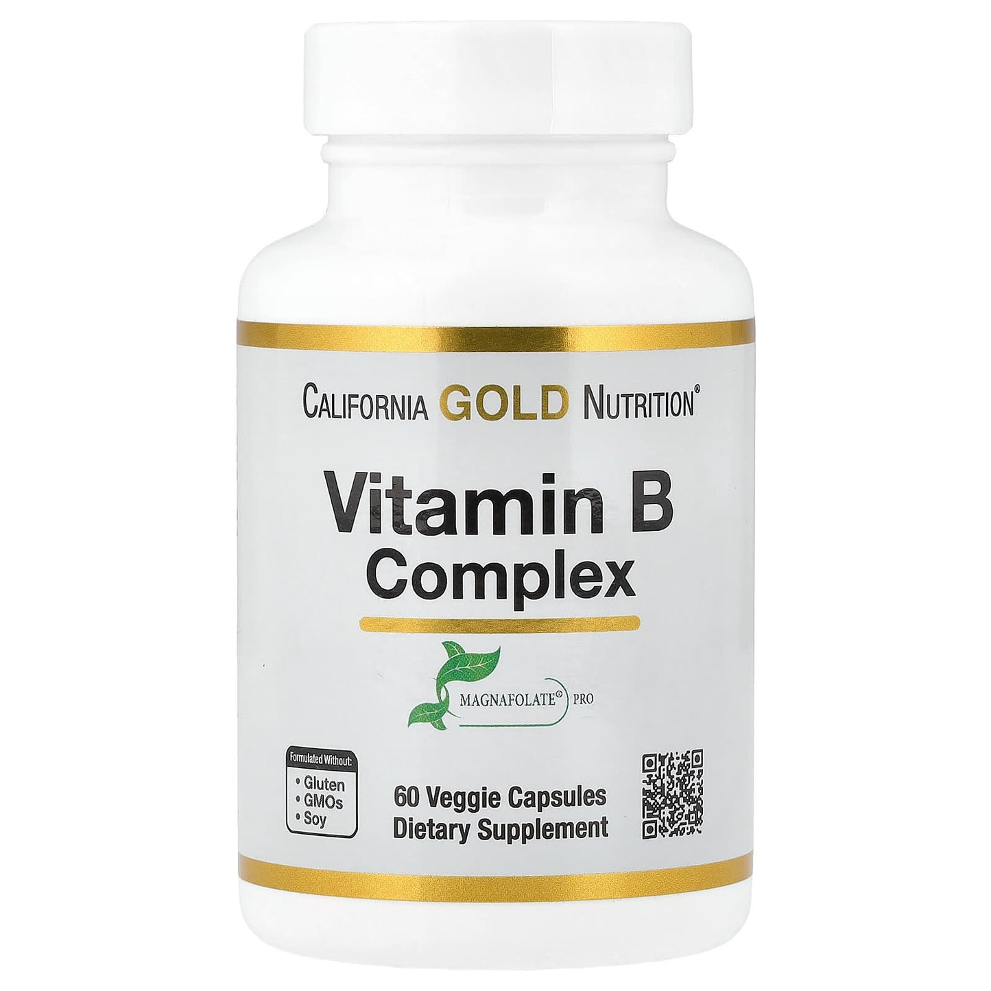 Vitamin B Complex Supplement with Folate & Biotin - 60 Veggie Capsules - Image 1