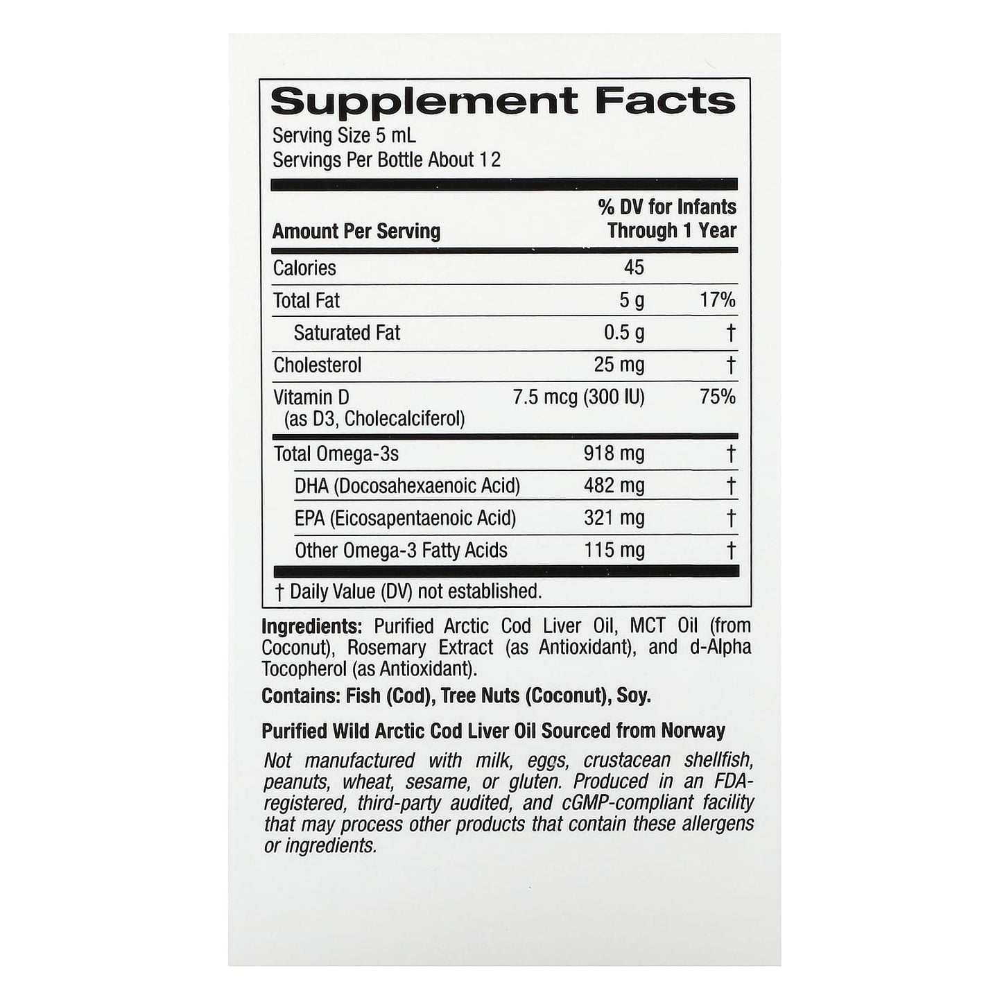California Gold Nutrition, Baby's DHA, Omega-3s with Vitamin D3 and EPA, 1,050 mg, 2 fl oz (59 ml)