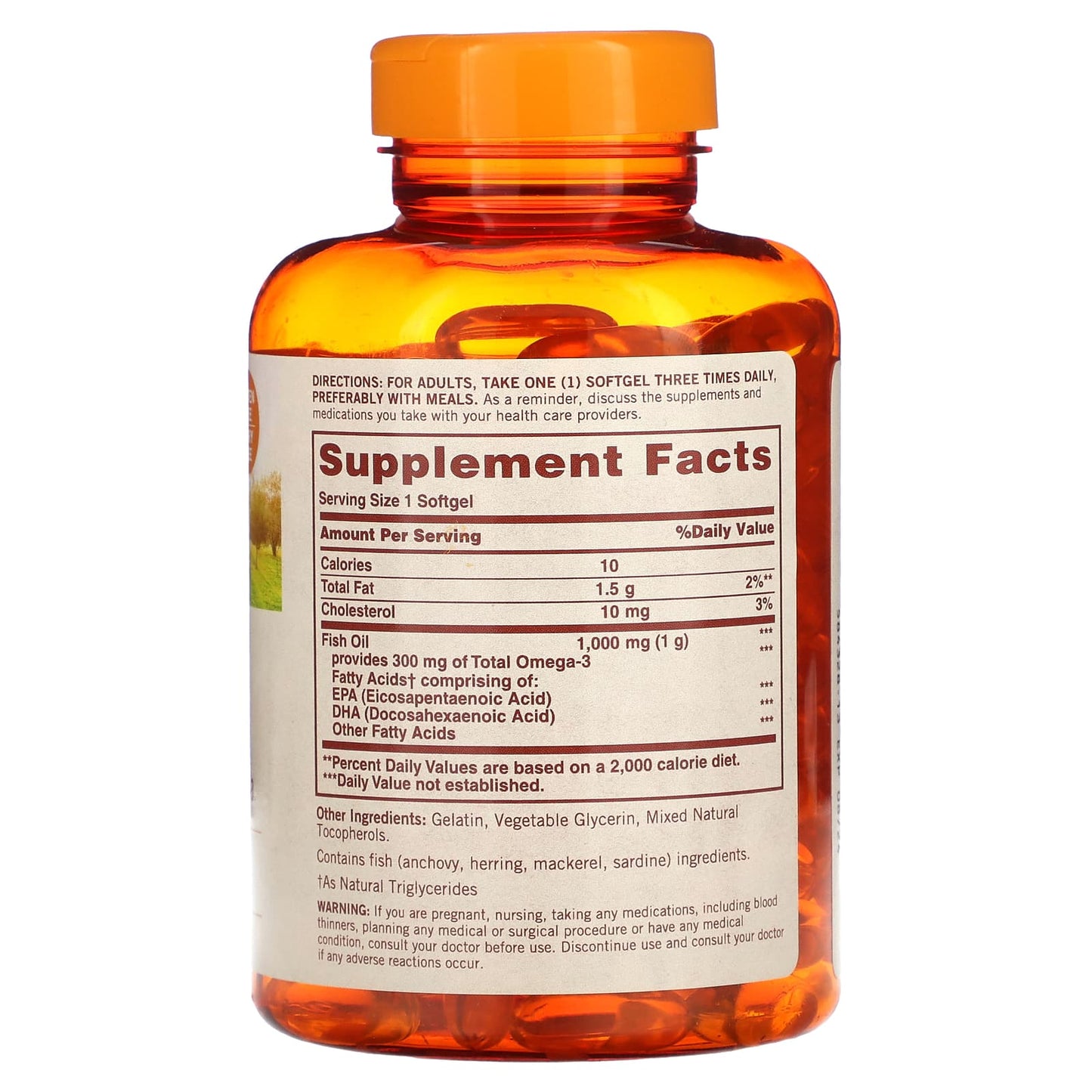 Sundown Naturals, Fish Oil, 1,000 mg, 200 Softgels - Image 2