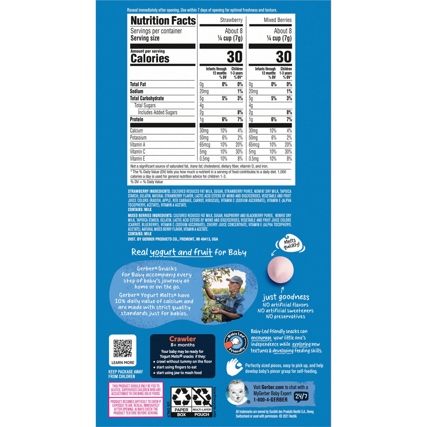 Gerber Baby Yogurt Melts Variety Pack, 4 Count, 8+ Months - Image 2