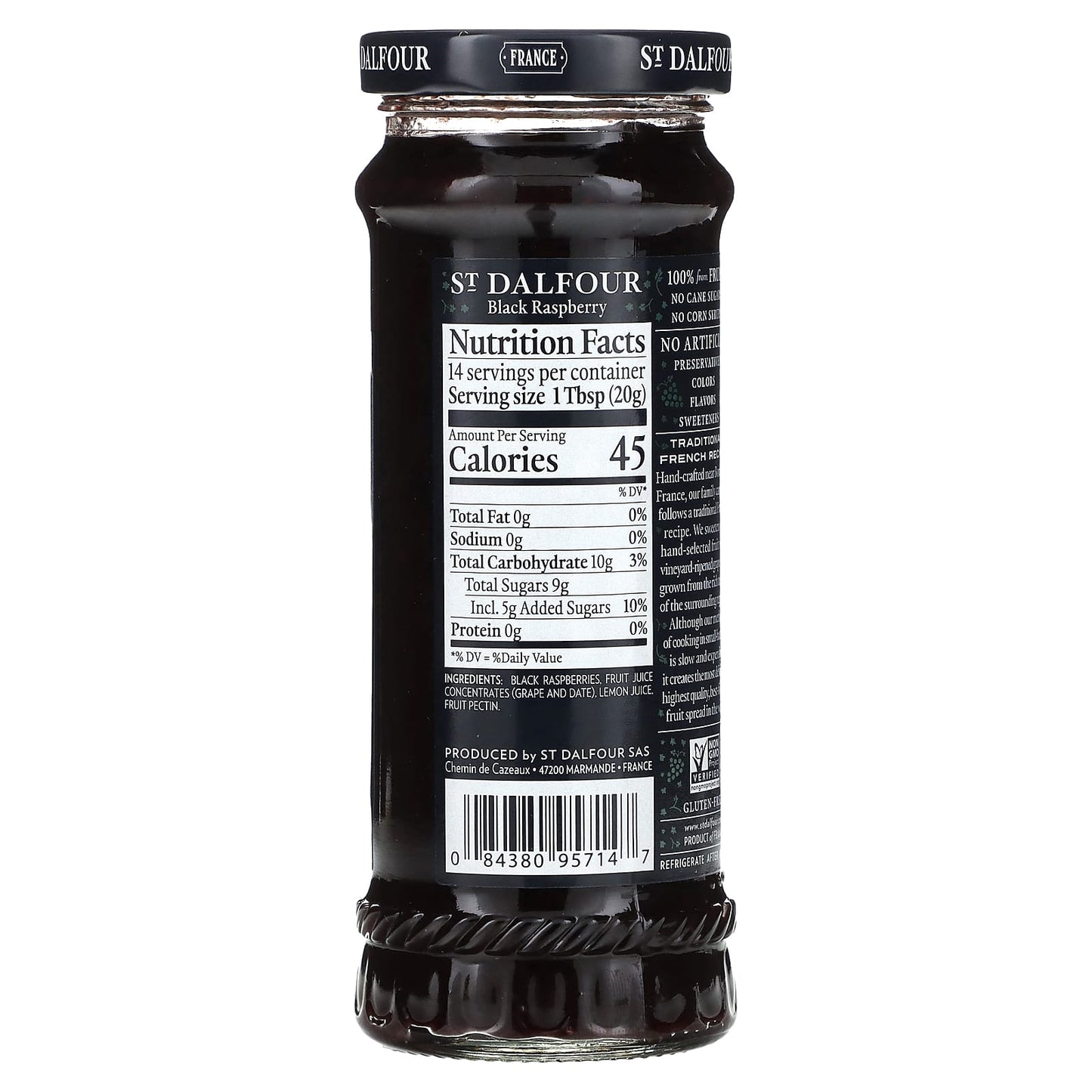 St. Dalfour, Fruit Spread, Black Raspberry , 10 oz (284 g) - Image 2