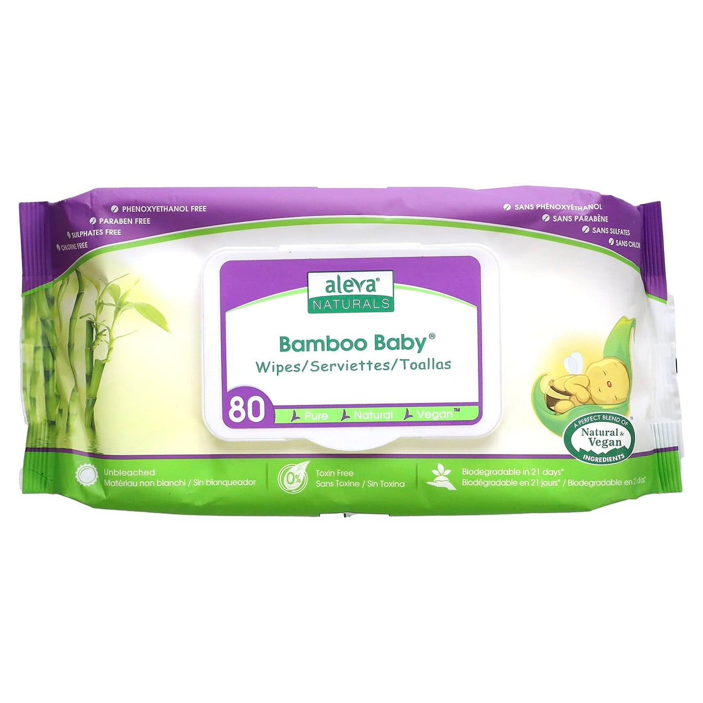 Bamboo Baby Wipes by Aleva Naturals - Gentle, Natural & Vegan - Image 1