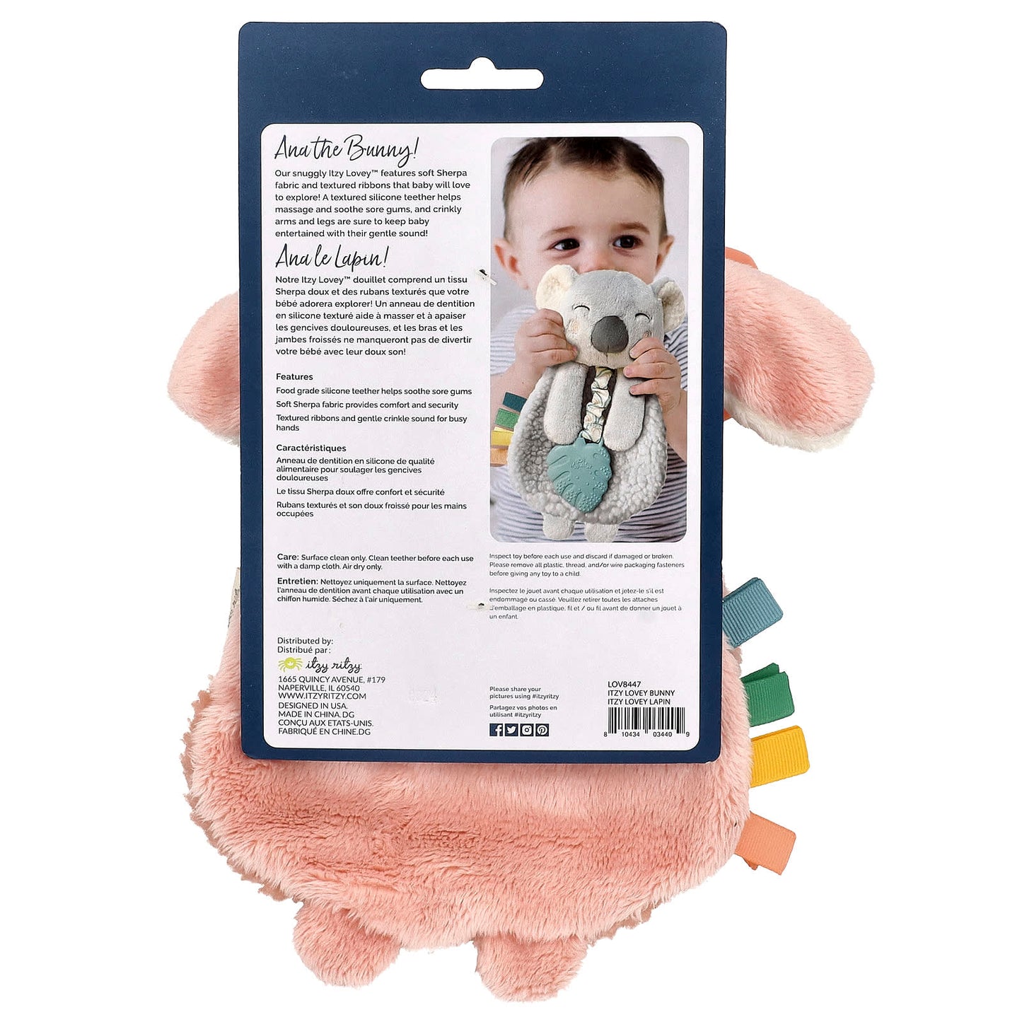 Soft Itzy Lovey Plush with Teether for Newborns and Infants - Image 2