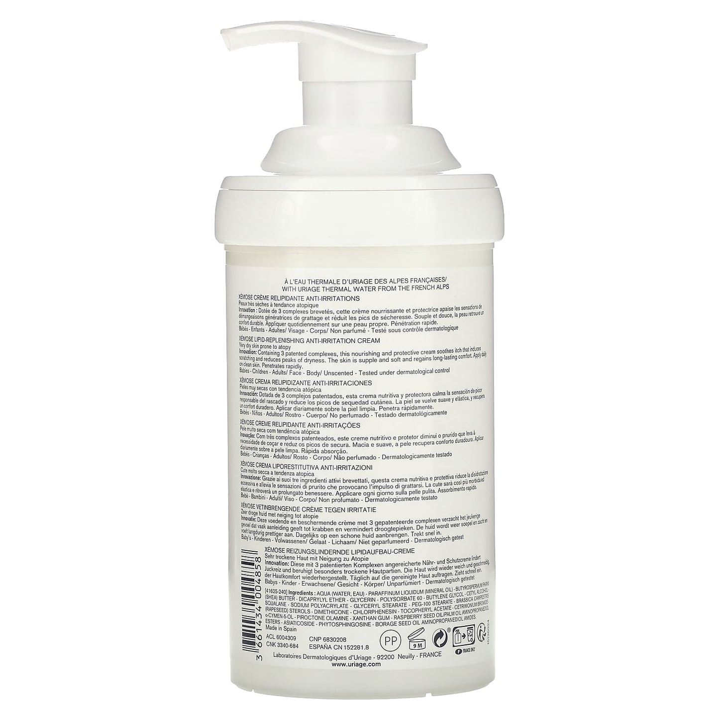 Uriage, Xemose, Lipid-Replenishing Anti-Irritation Cream, Unscented, 13.5 fl oz (400 ml) - Image 2