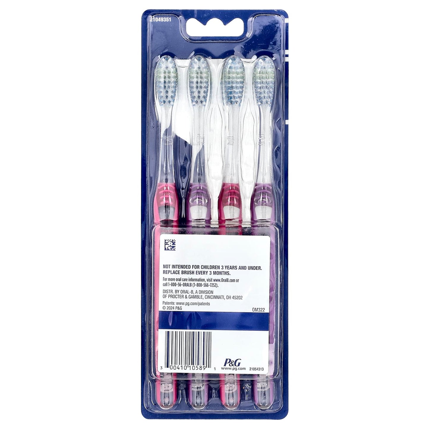 Oral-B, Advanced Clean Toothbrush, Medium, 4 Pack - Image 2