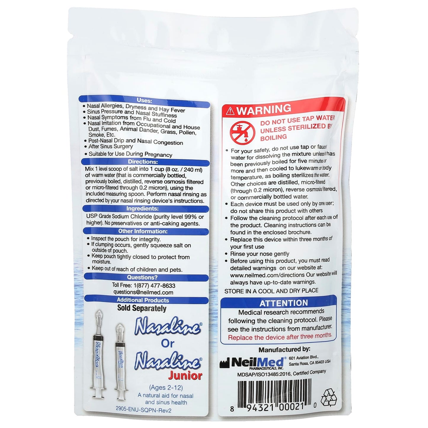 Squip, Nasaline®, Saline Solution Salt, 12 oz (340 g) - Image 2