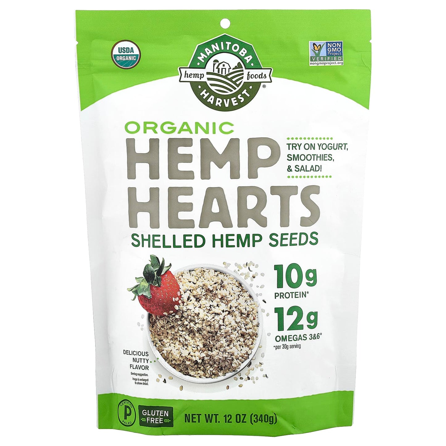 Manitoba Harvest, Hemp Hearts, Organic Shelled Hemp Seeds, Delicious Nutty, 12 oz (340 g) - Image 1