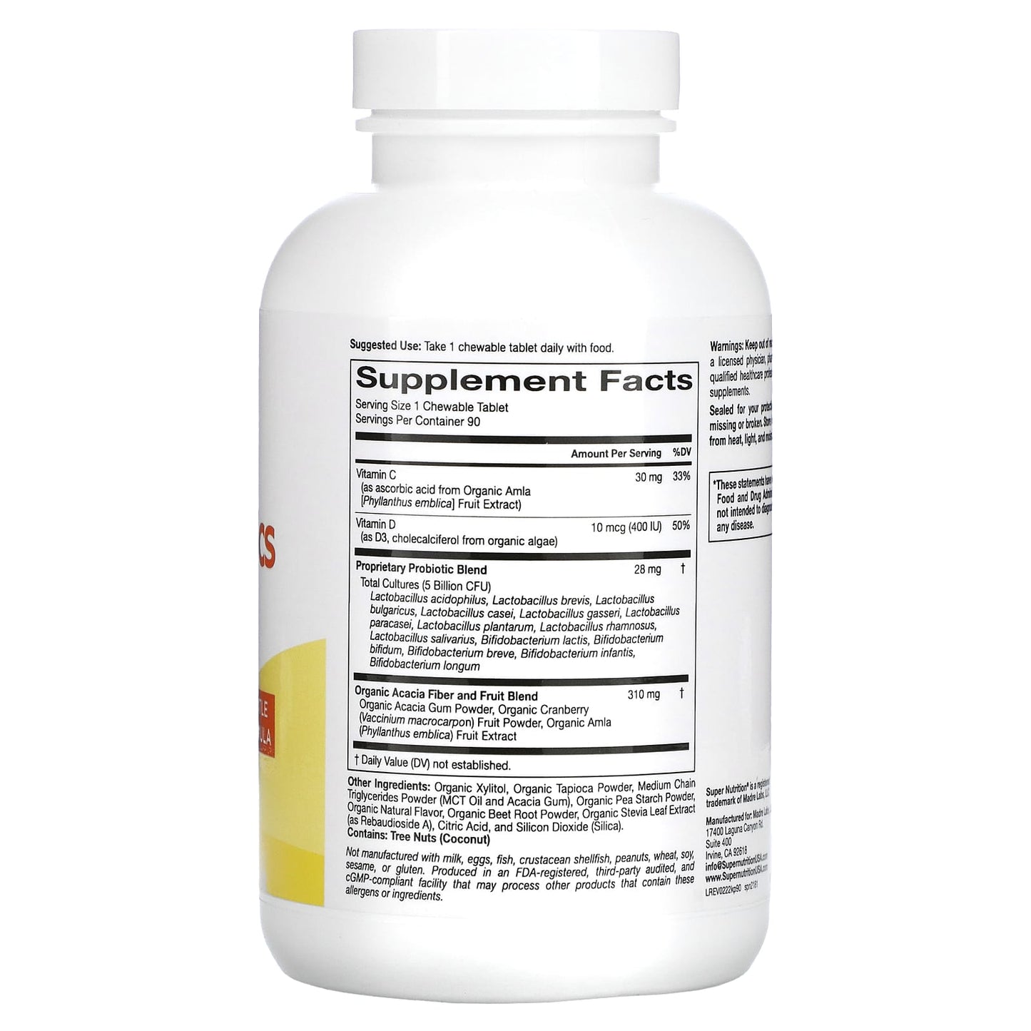 Wild Berry Kid's Probiotics - 5 Billion CFU, 90 Chewable Tablets - Image 2