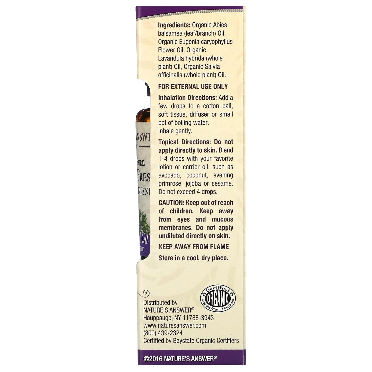 Nature's Answer, 100% Pure Organic Essential Oil Blend, Alpine Fresh, 0.5 fl oz (15 ml) - Image 2