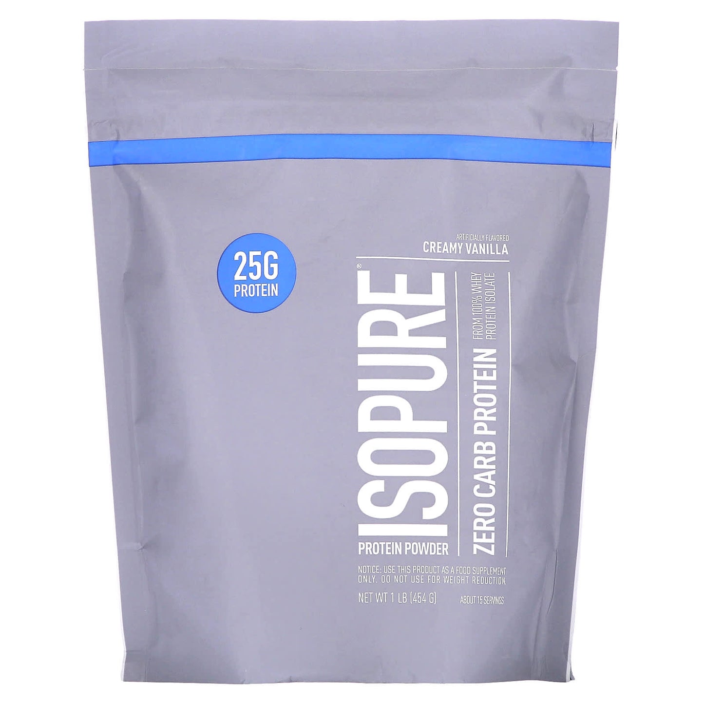 Zero Carb Creamy Vanilla Protein Powder by Isopure - 1 lb - Image 1