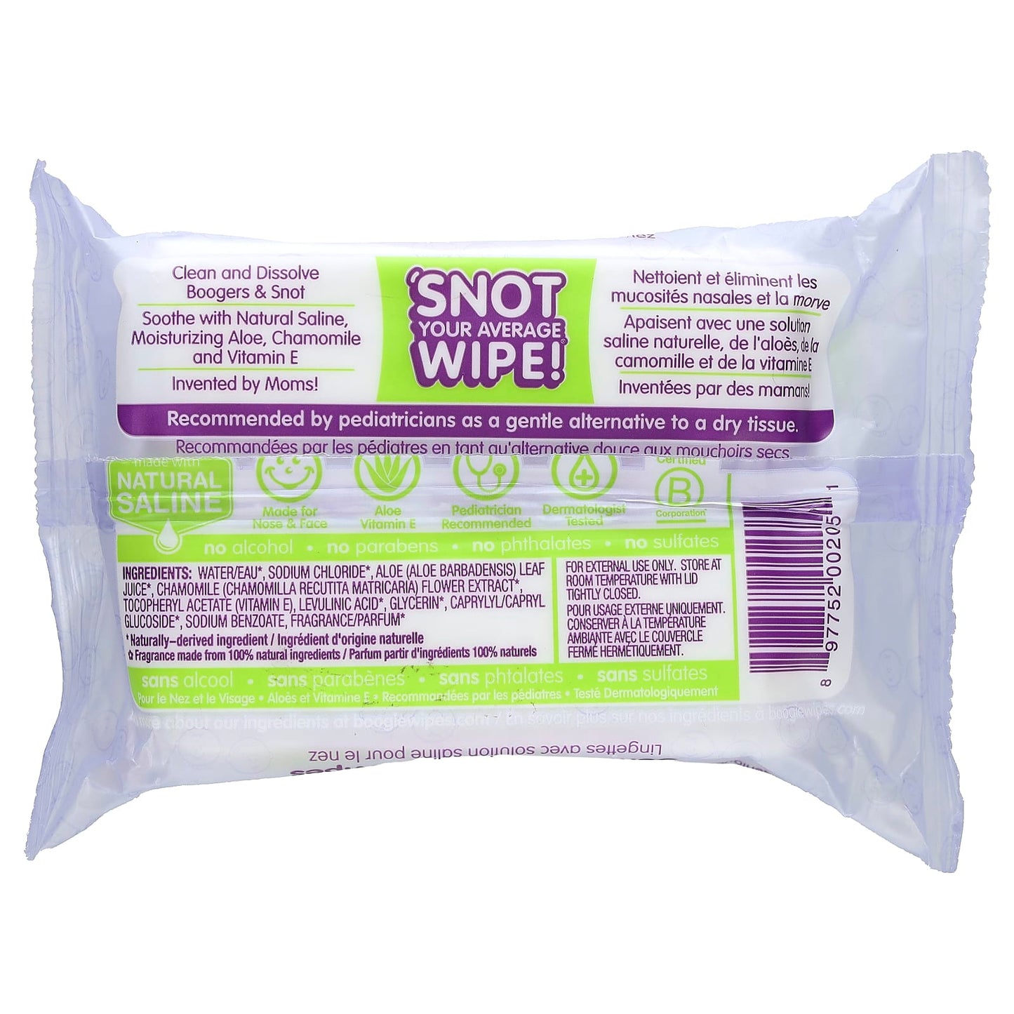 Lavender Gentle Saline Nose Wipes for Kids, 30 Count - Image 2