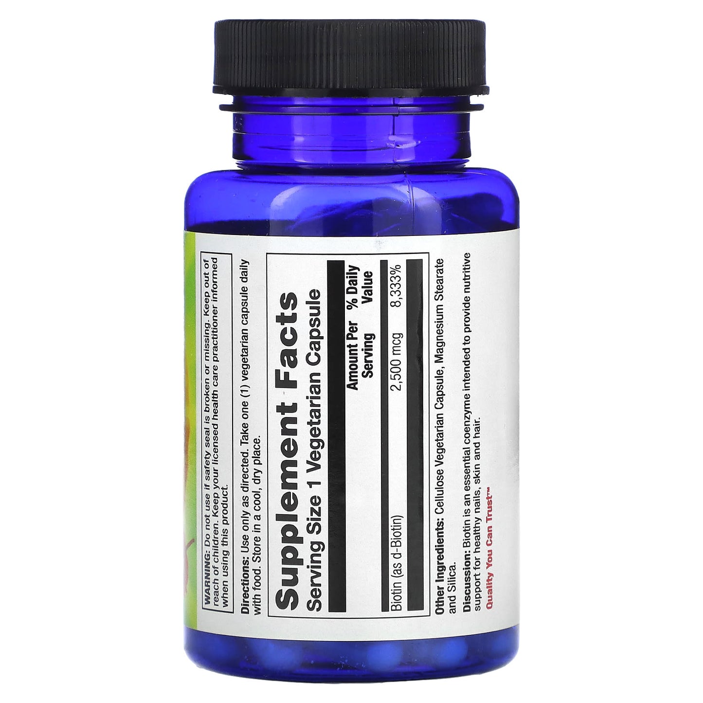 Nature's Life, Biotin, 2,500 mcg, 100 Vegetarian Capsules - Image 2