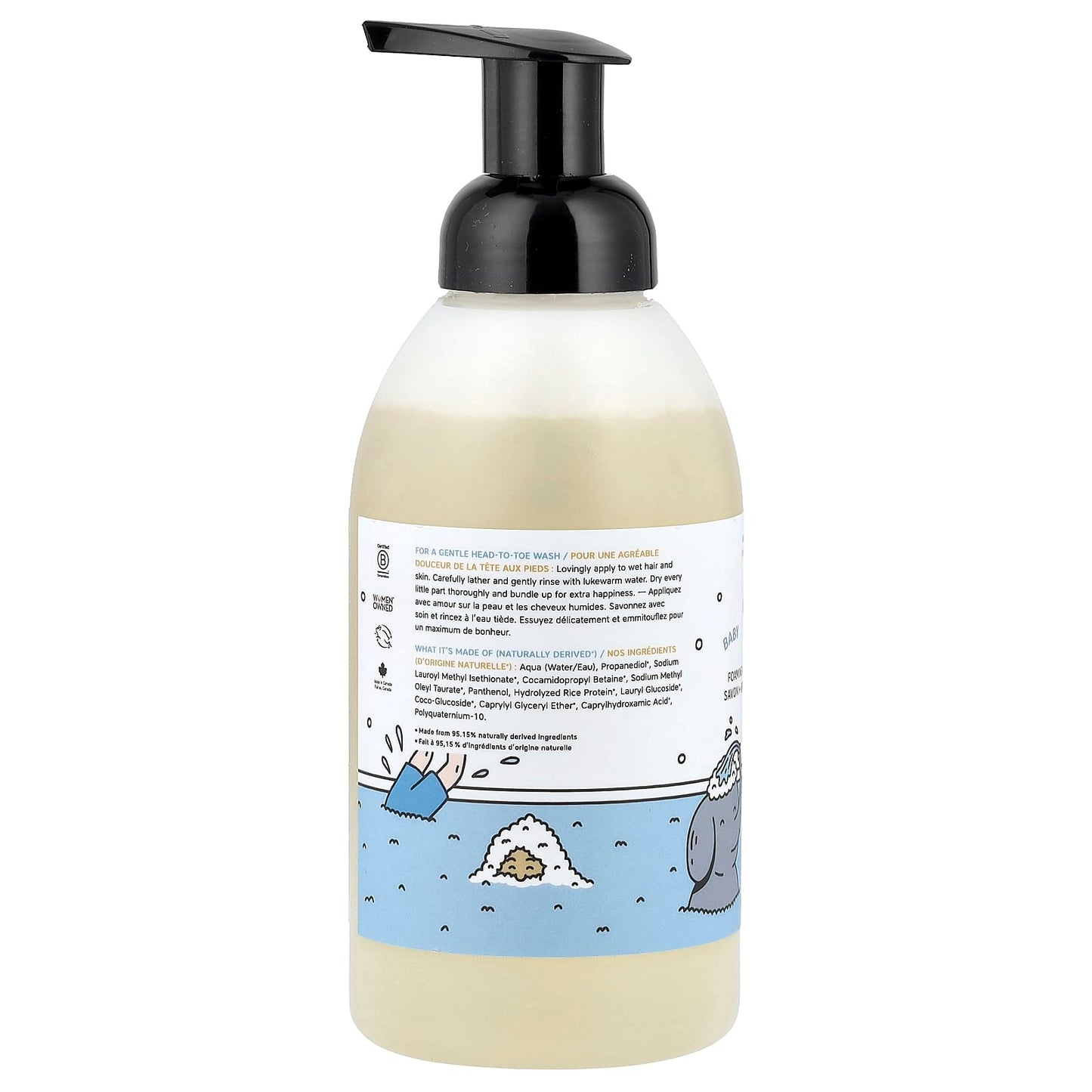 The Unscented Company, Baby, Foaming Gentle Wash + Shampoo, Fragrance Free, 18.6 fl oz (550 ml) - Image 2