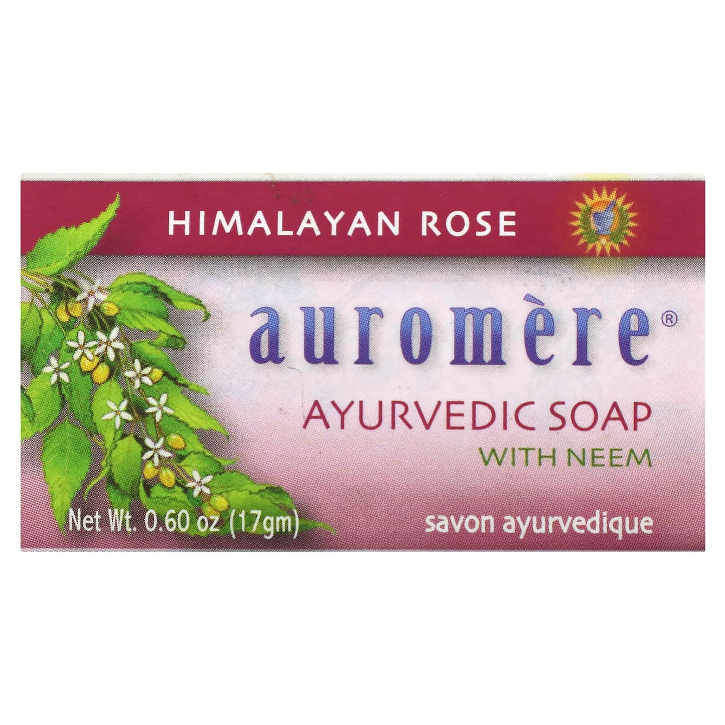 Auromere Ayurvedic Neem Soap for Sensitive Skin, 0.6 oz - Image 1
