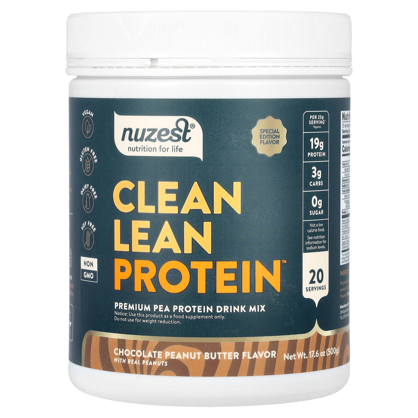 Nuzest, Clean Lean Protein, Chocolate Peanut Butter, 17.6 oz (500 g) - Image 1