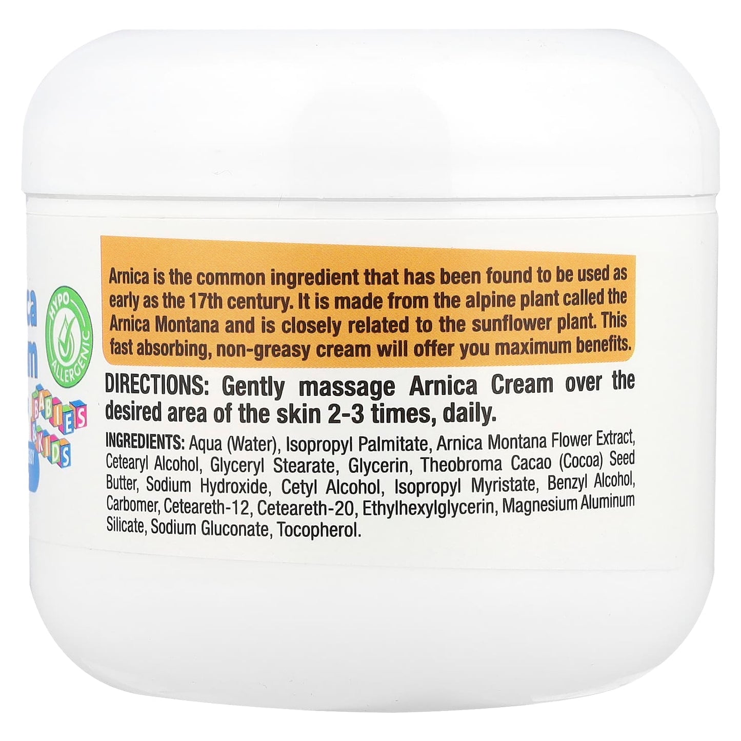 Homeolab USA, Kids Relief™, Arnica Cream, 4 oz (113 g)