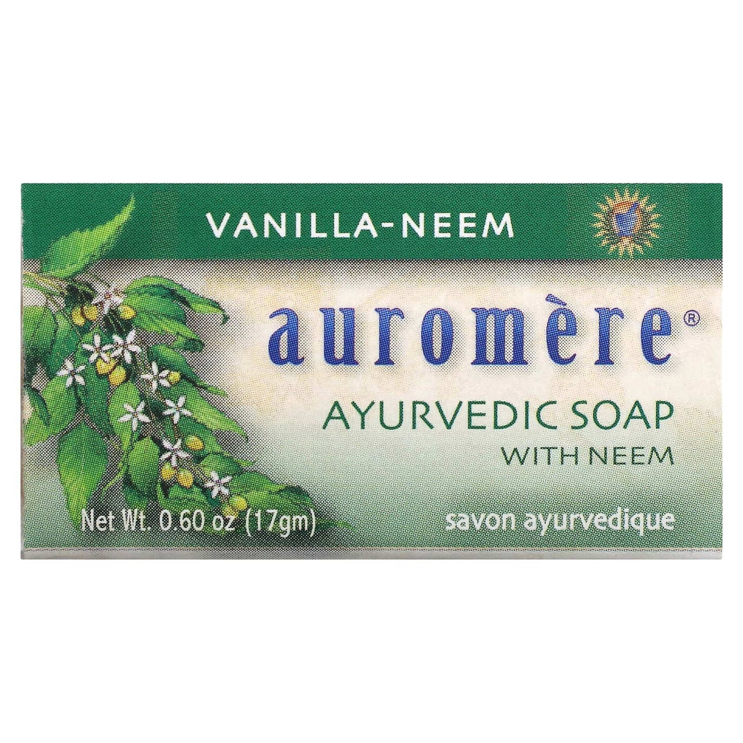 Auromere Ayurvedic Bar Soap - Neem & Vanilla - Gentle Skin Care - Image 1