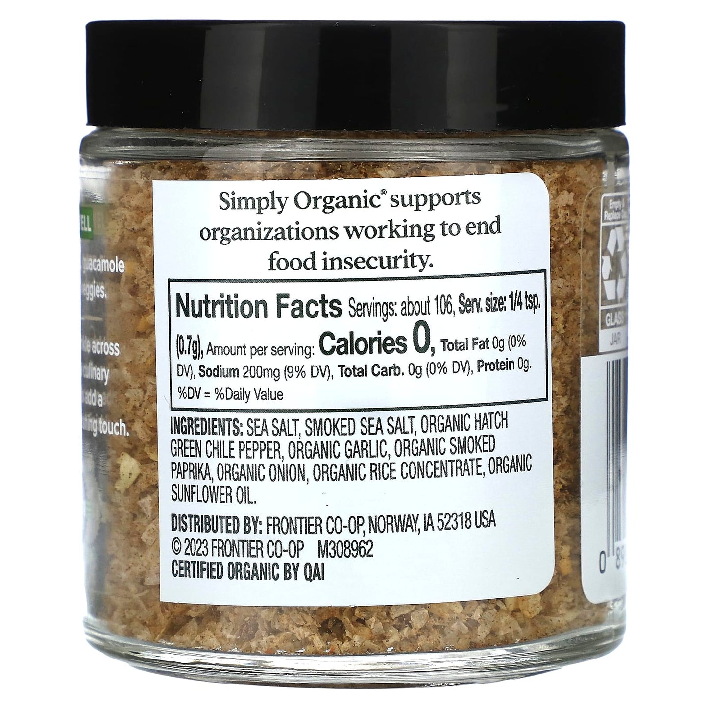 Simply Organic, Smoked Finishing Salt, Hatch Chile, 2.61 oz (74 g) - Image 2