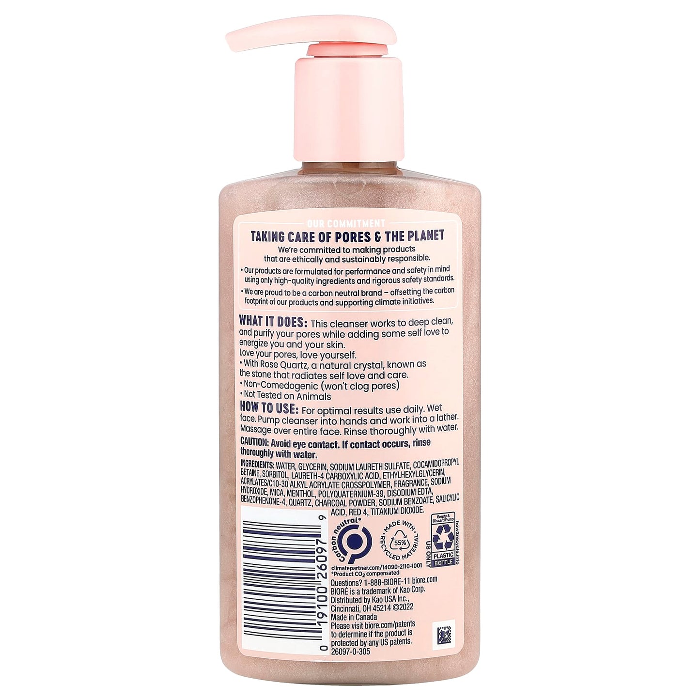 Biore Daily Cleanser, Purify & Reset Oily Skin with Rose Quartz, Vegan - Image 2