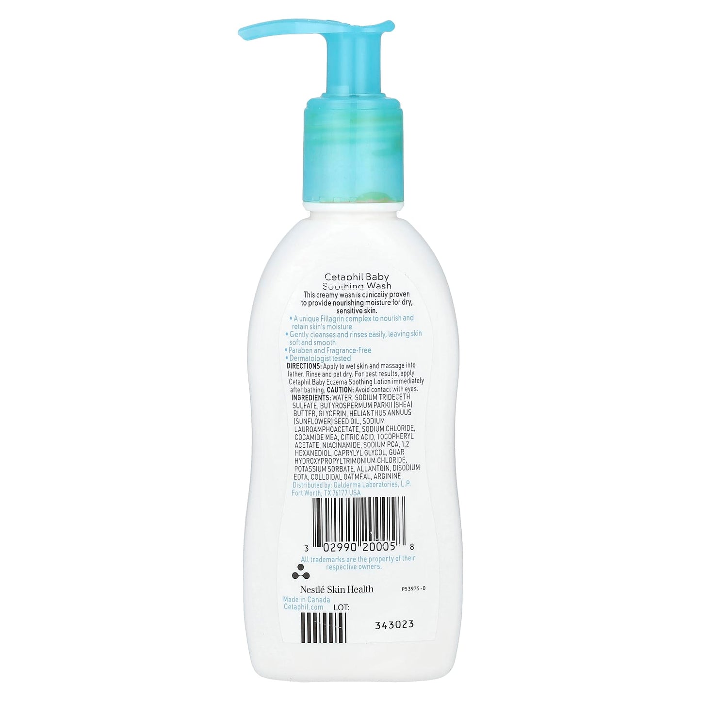 Cetaphil Fragrance-Free Baby Soothing Wash, 5 fl oz | Dry Skin Relief - Image 2