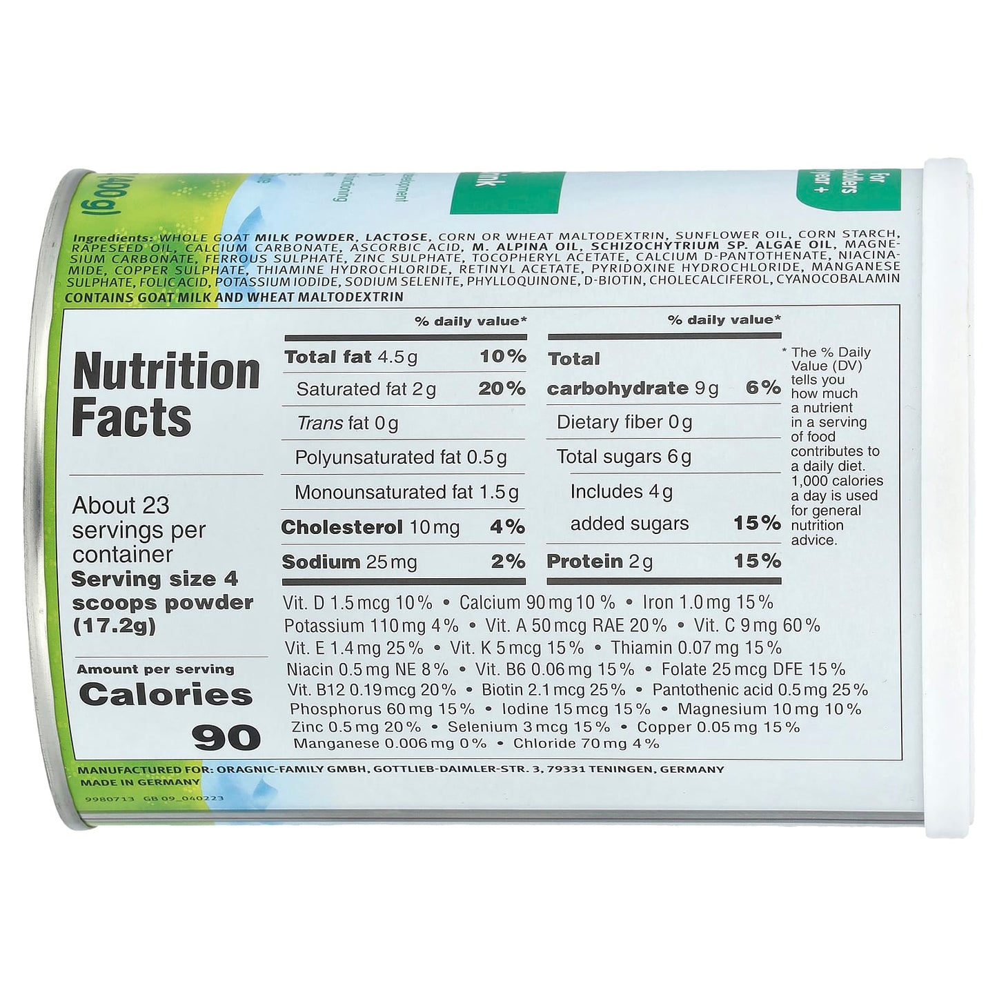 Nourishing Holle Goat Milk Toddler Drink, 1 Year+, 14.1 oz (400g) - Image 2