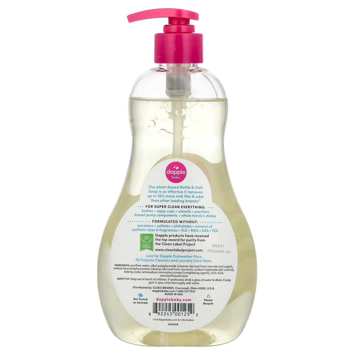 Dapple Baby Fragrance-Free Plant-Based Bottle & Dish Soap - Image 2