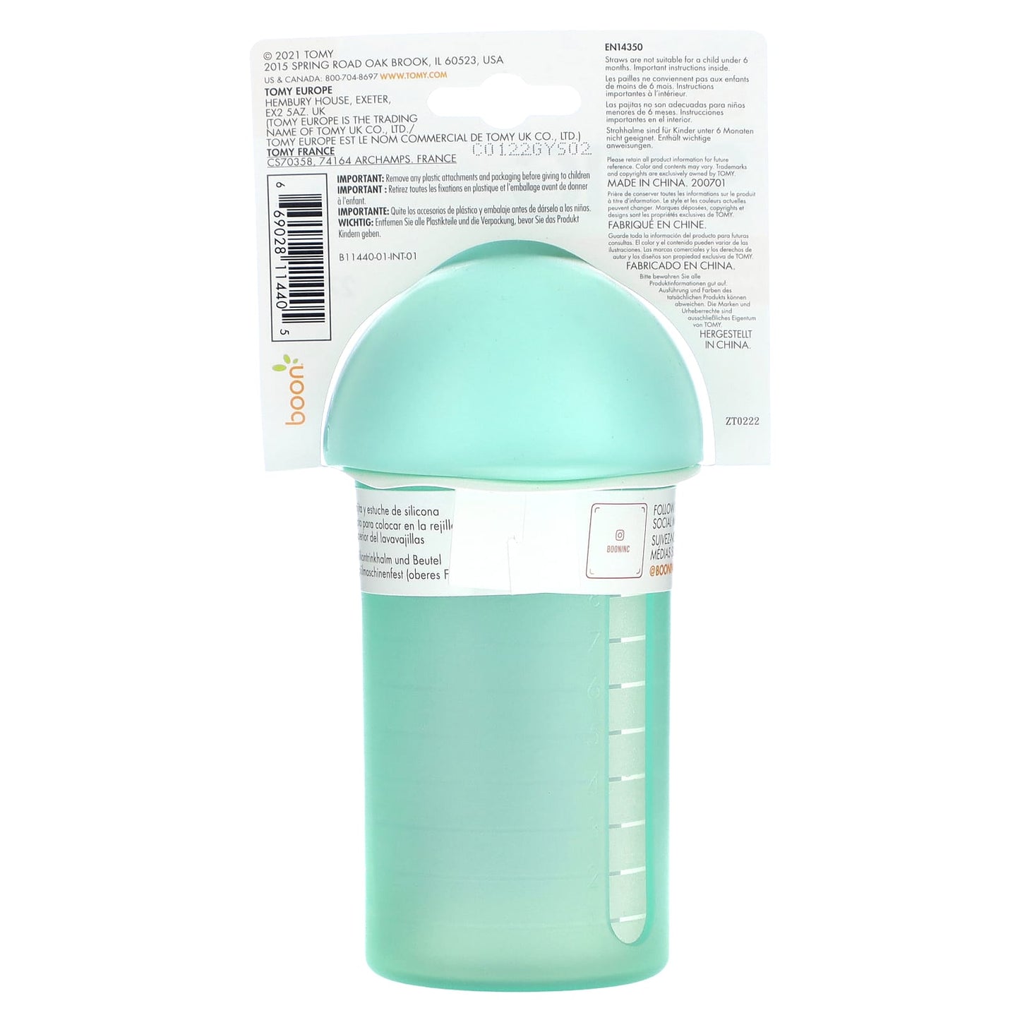 Boon 9 oz Silicone Straw Cup for Kids, BPA-Free, Insulated, Dishwasher Safe, Mint - Image 2