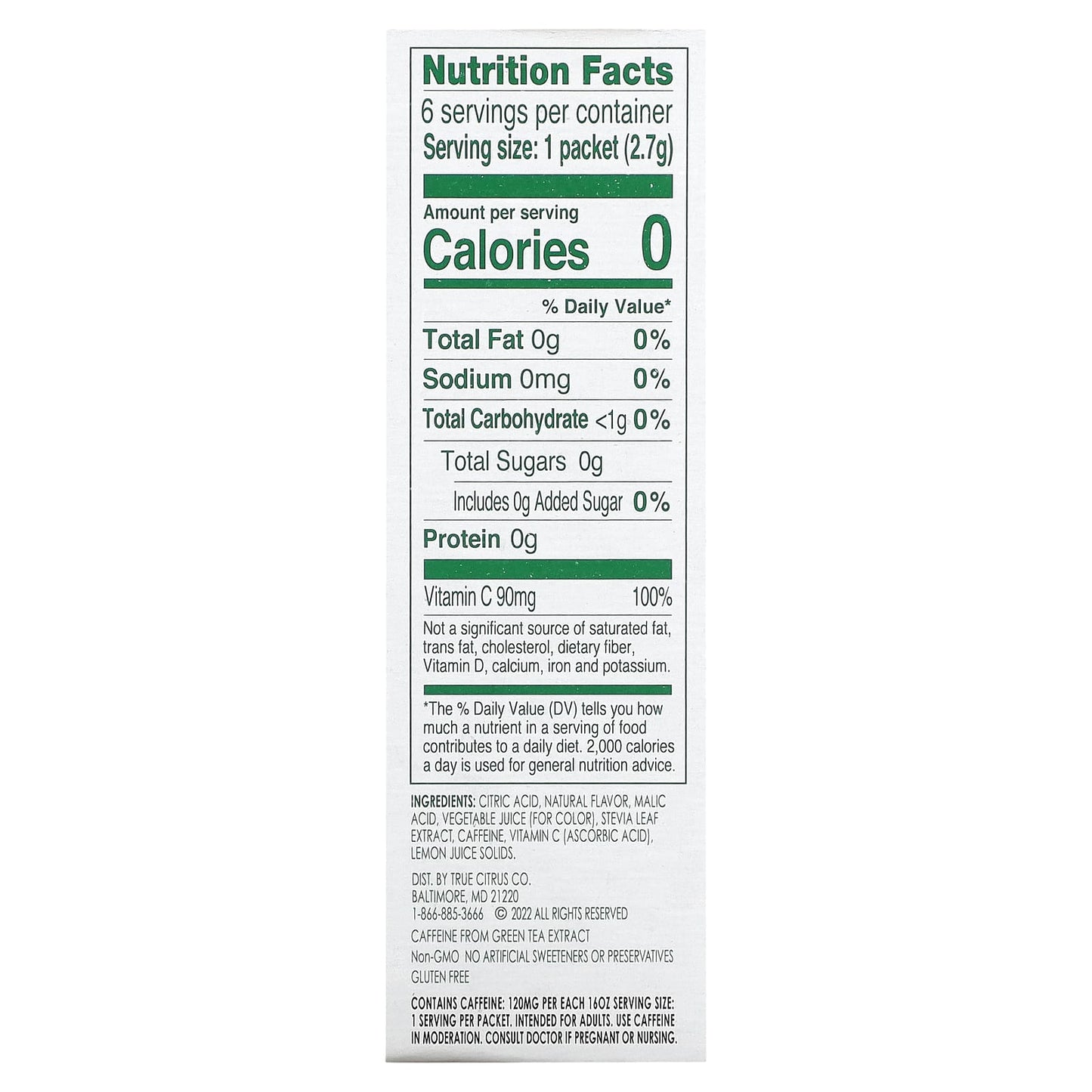 True Citrus, True Lemon, Energy, Strawberry Dragonfruit, 6 Packets, 0.095 oz (2.7 g) Each - Image 2