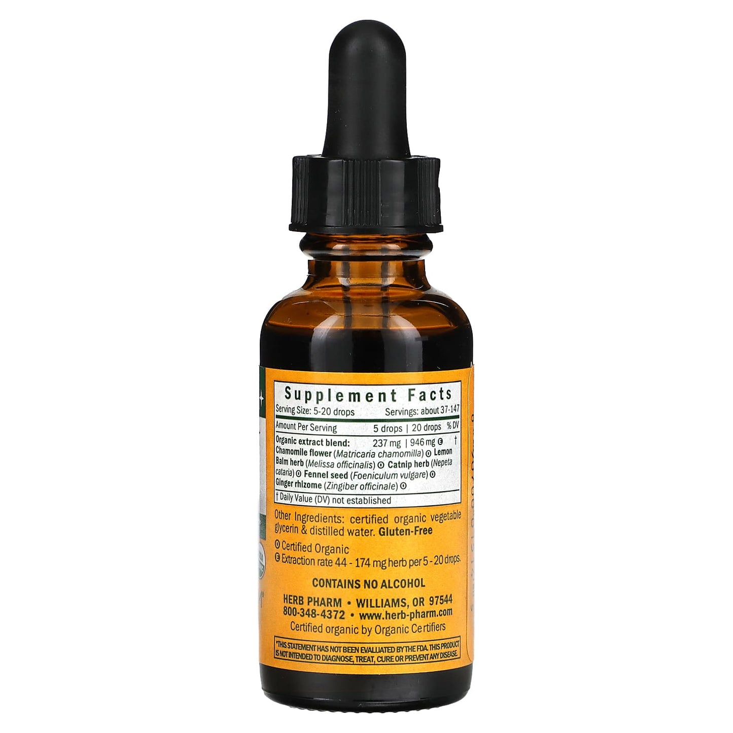 Herb Pharm Kids Tummy TLC USDA Organic Digestive Relief 1 fl oz - Image 2