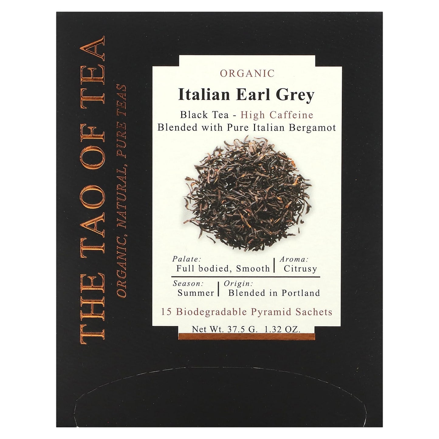 The Tao of Tea, Organic Italian Earl Grey, Black Tea, 15 Pyramid Sachets, 1.32 oz (37.5 g) - Image 1