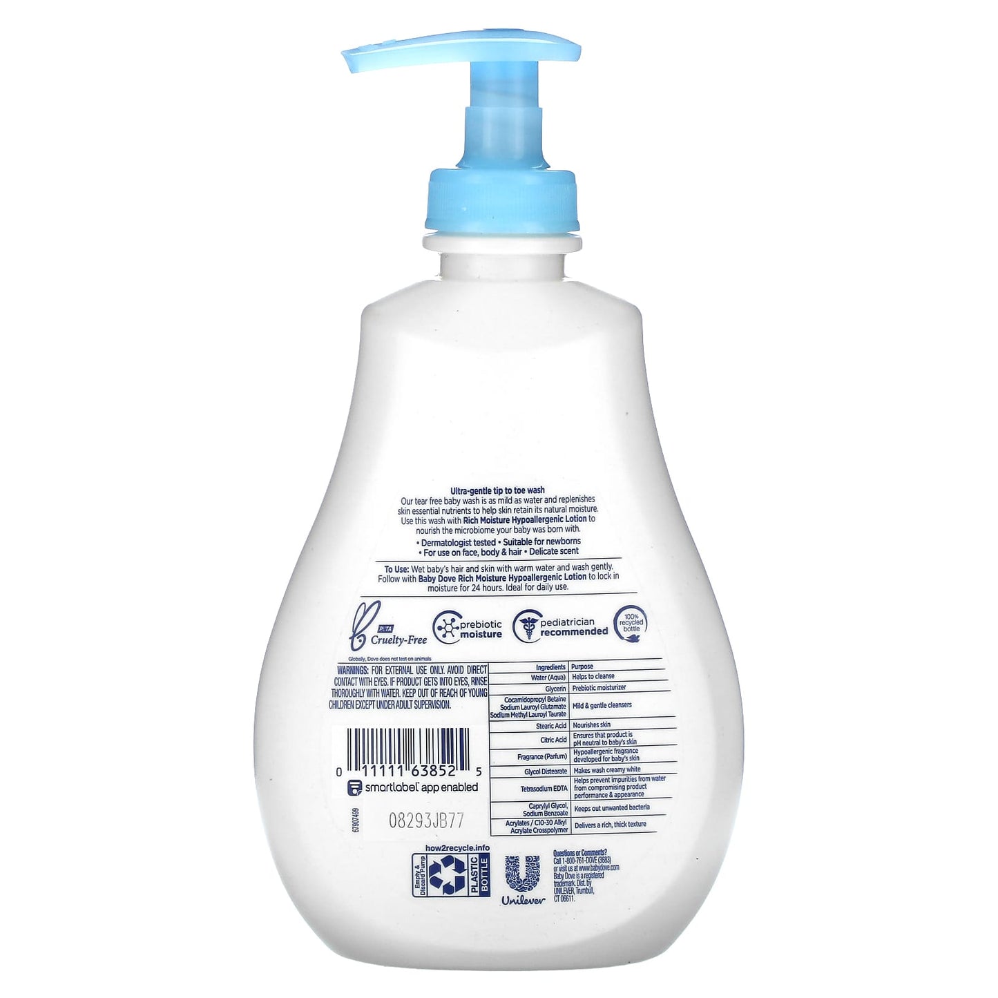 Dove Hypoallergenic Baby Wash for Sensitive Skin, 13 fl oz - Image 2