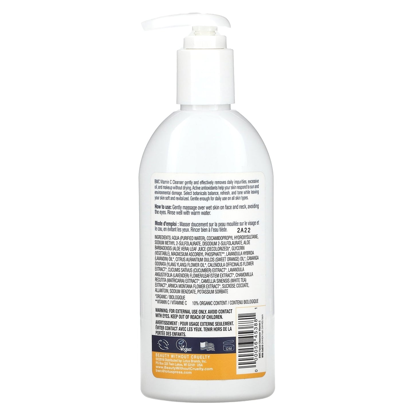 Vegan Vitamin C Facial Cleanser by Beauty Without Cruelty - Cruelty-Free & Paraben-Free - Image 2
