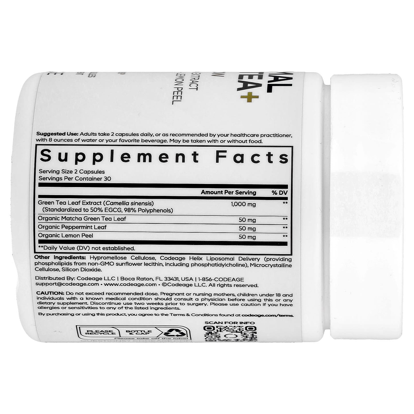 Codeage Liposomal Green Tea+, Boost Metabolism with 50% EGCG - Image 2